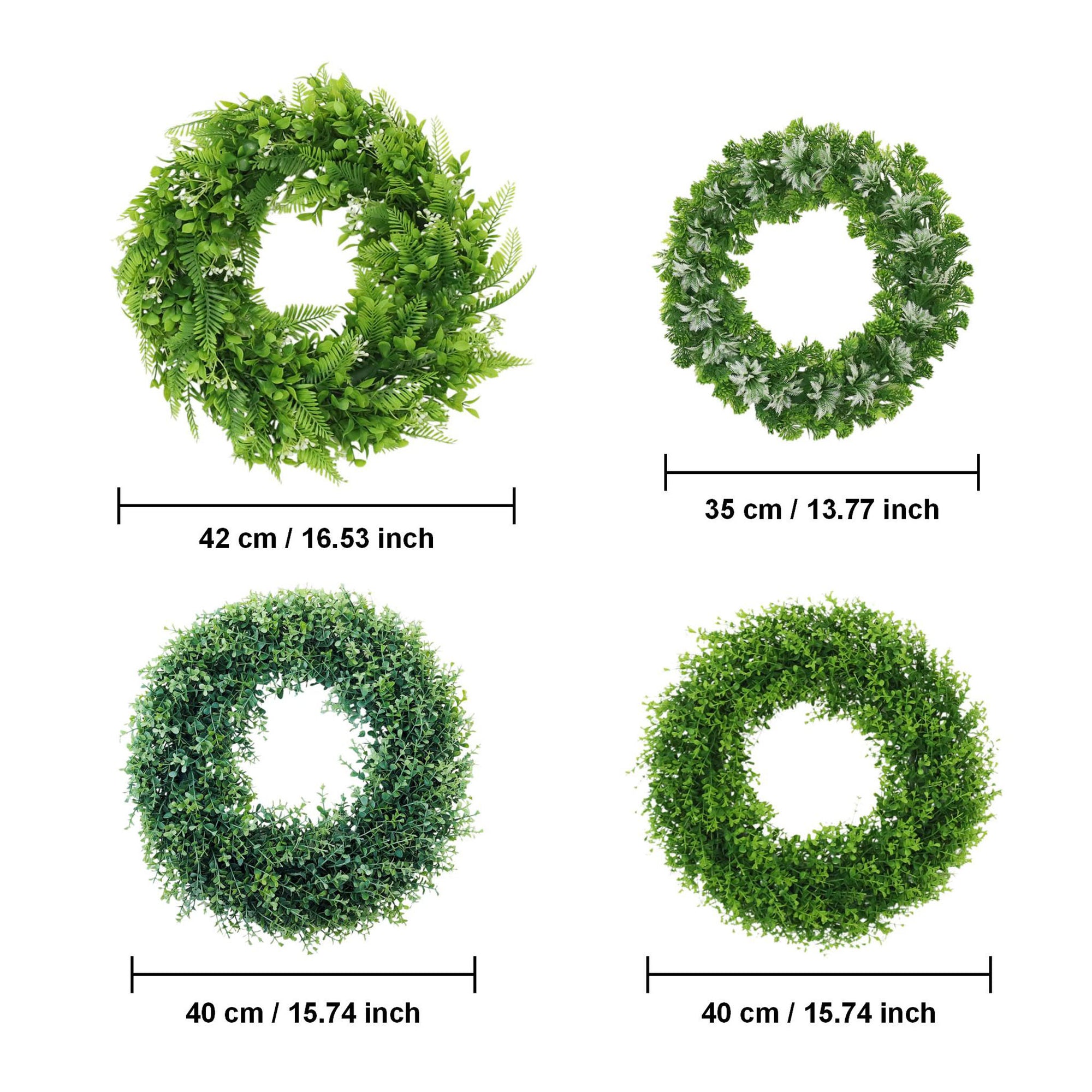 Faux Eucalyputs Wreath Garland for Farmhouse Indoor Outdoor Front Door Decor