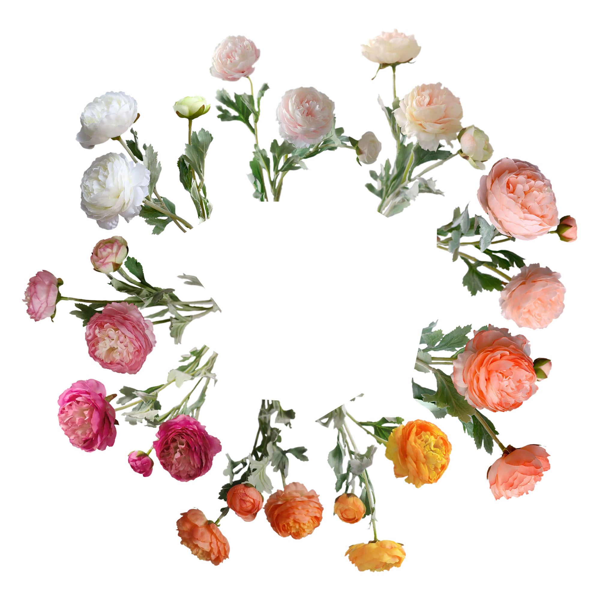 Artificial Ranunculus Flower Branch for Home Arrangement