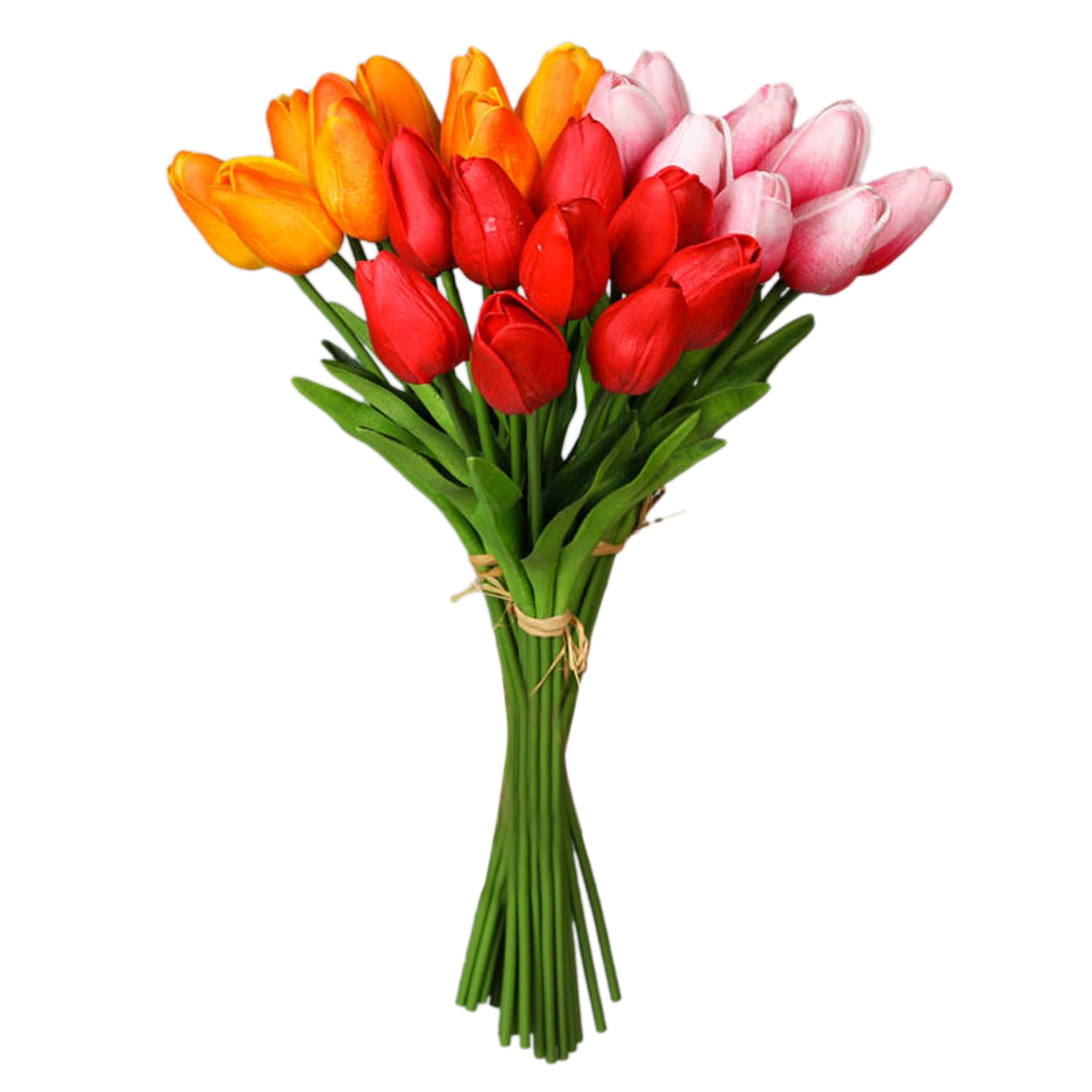 Fake Tulips Bouquet Small Real Touch Tulips 14"
