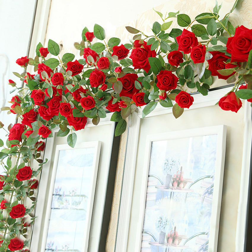 Fake Flower Garland for Fence Decor 65"