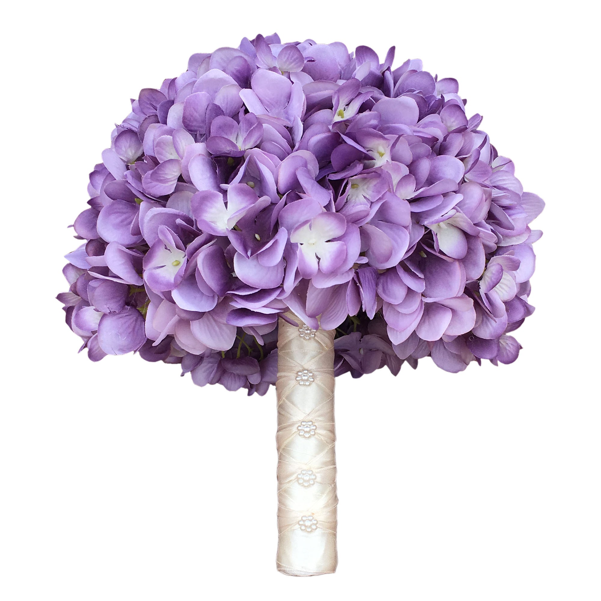 Laveder Hydrangea Bouquet Silk Flowers for Bridal Bouquet Boutonniere