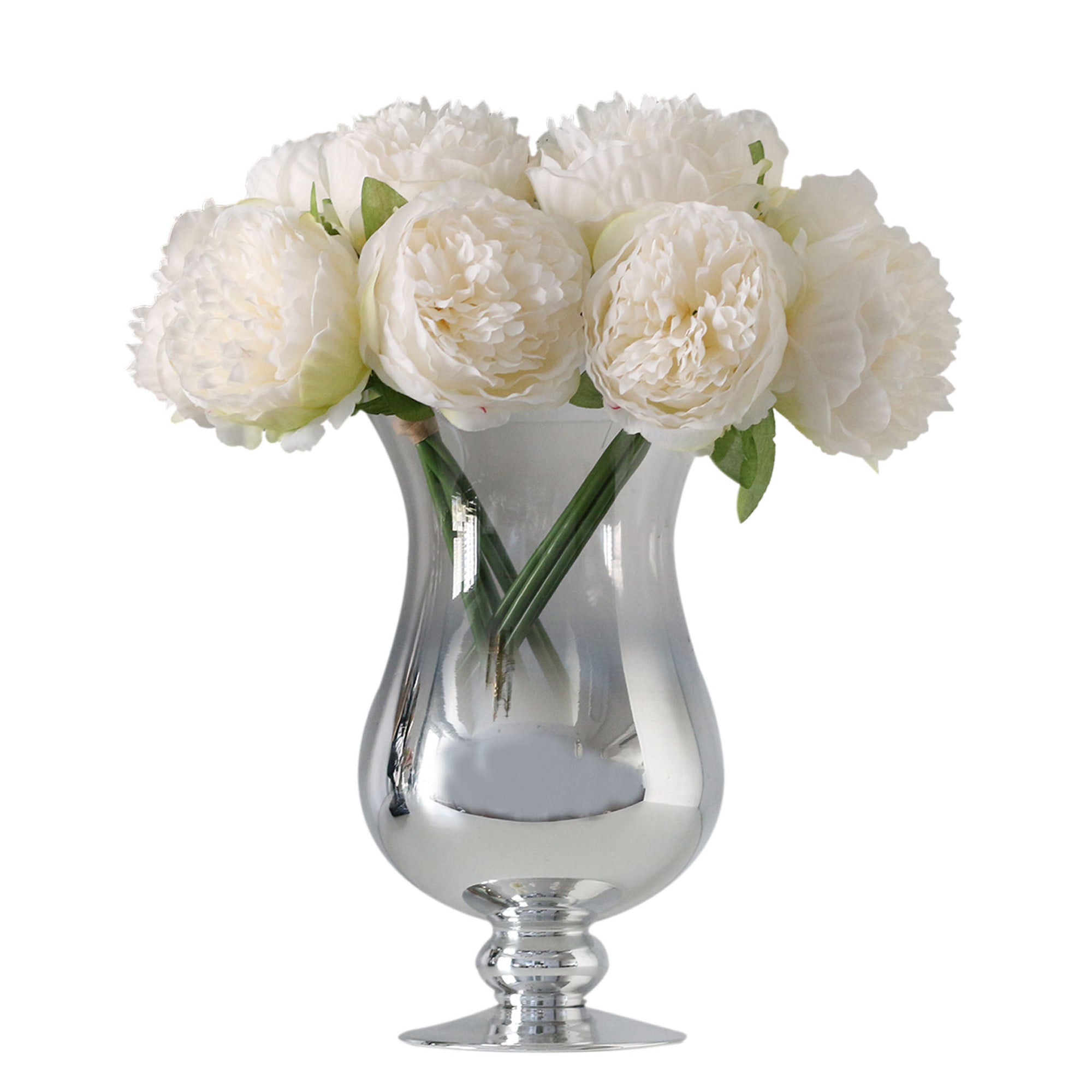 White Peony Silk Flower Bouquet for Home Decor Wedding Arrangement