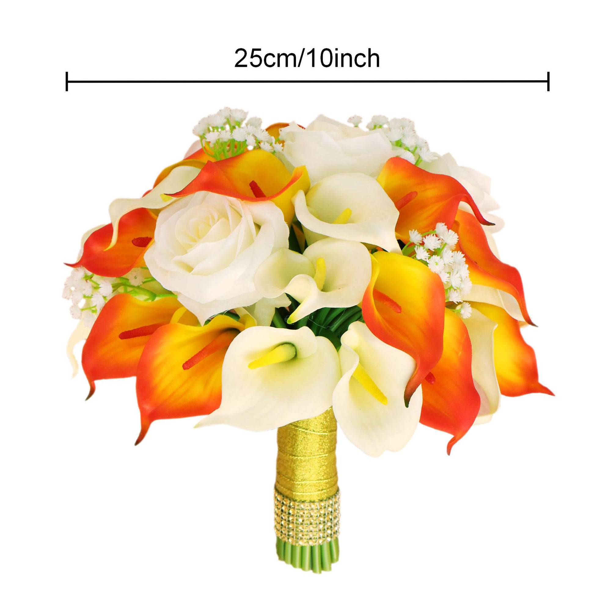 Bright Orange Calla Lily Bouquet for Bridal Fall Wedding Flowers