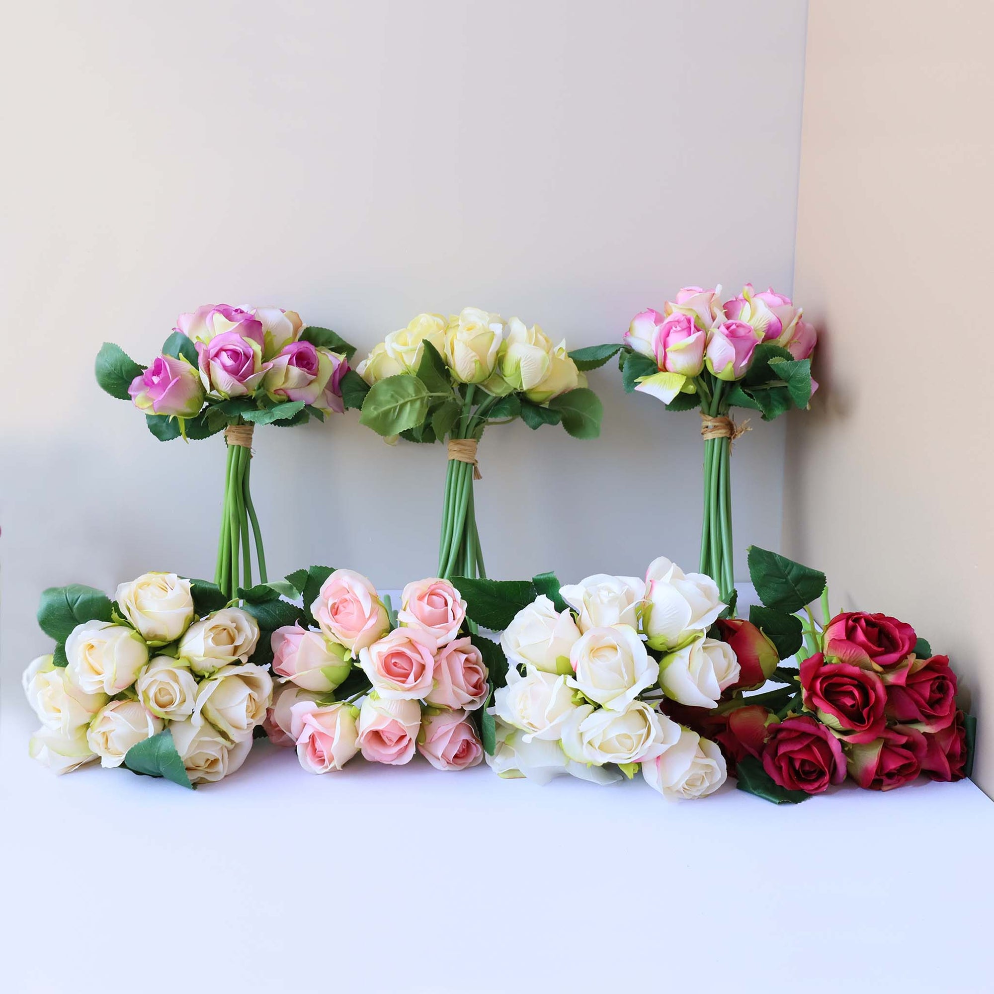 Small Flower Bouquet Silk Roses Bunches