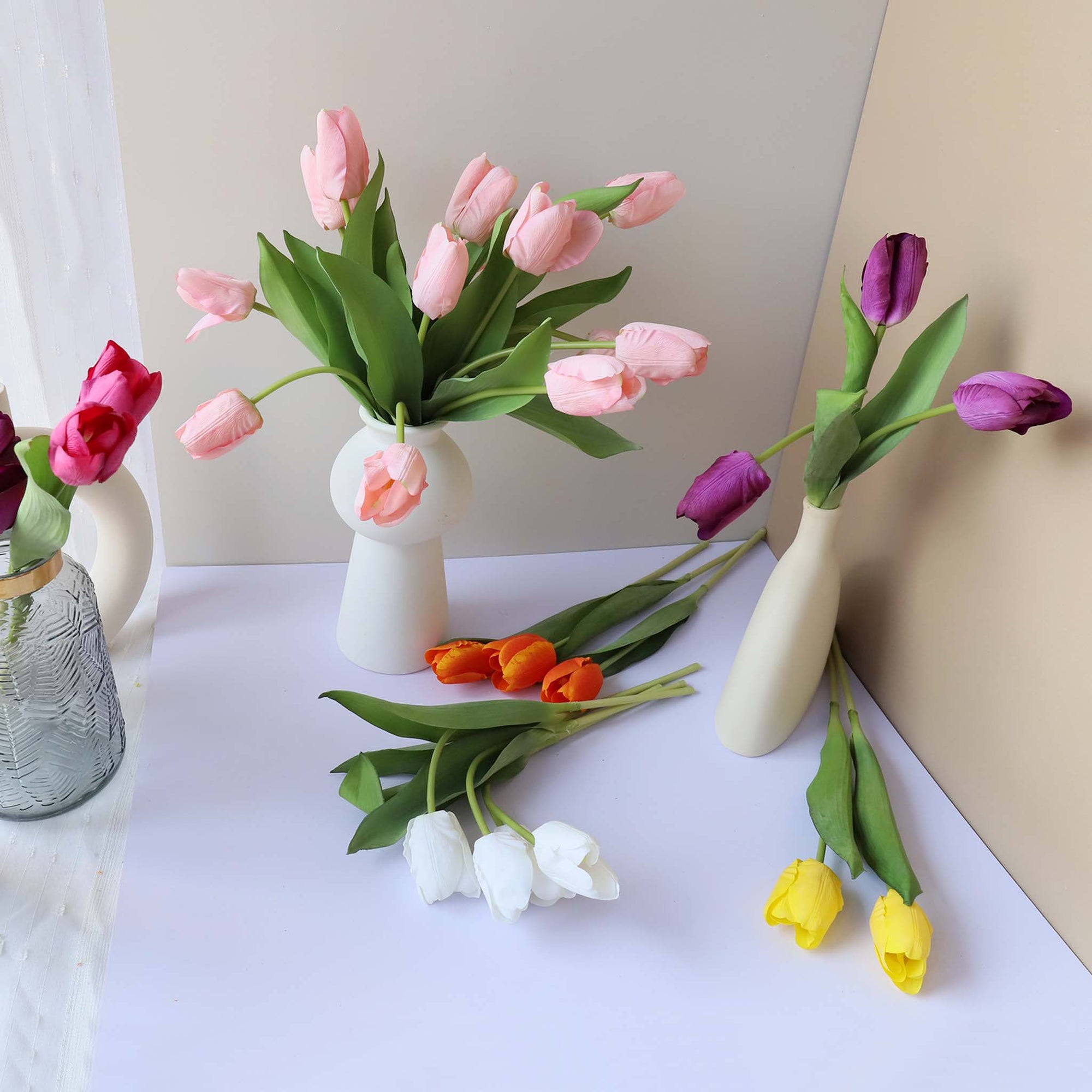 Real Touch Tulips Silk Flowers for Home Decor