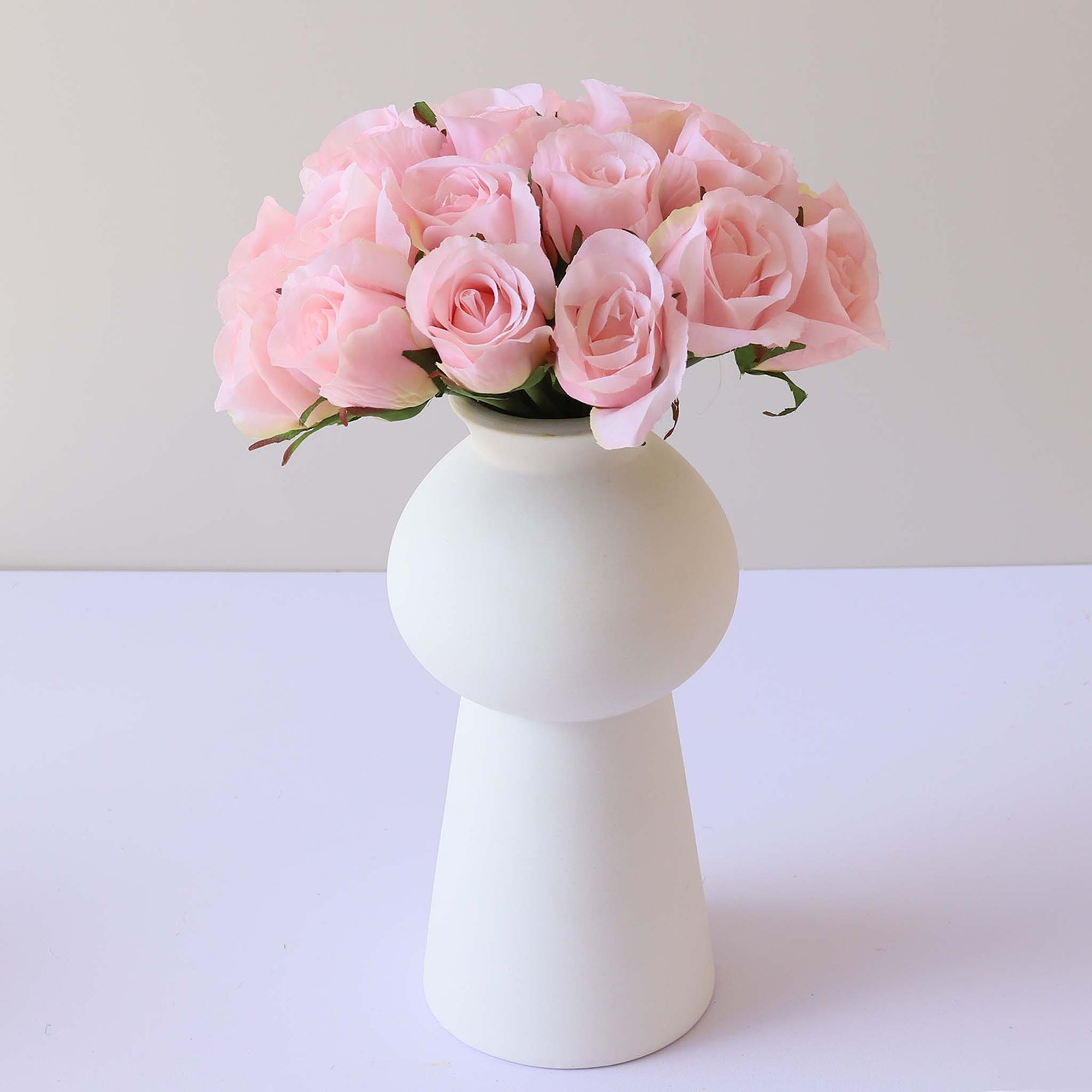 Silk Flower Bouquet Artificial Flowers Cream White Pink