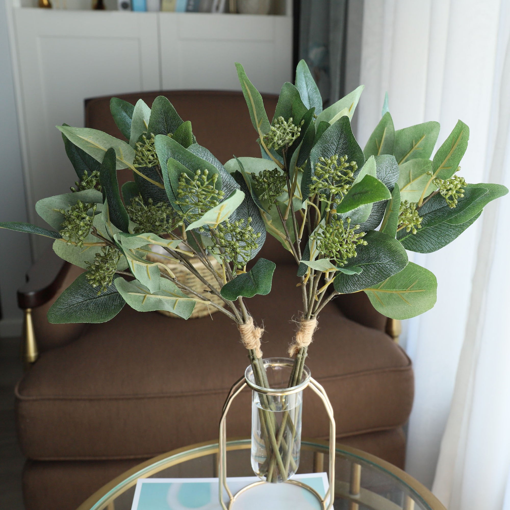 Fake Seeded Eucalyptus Dark Green Geenery