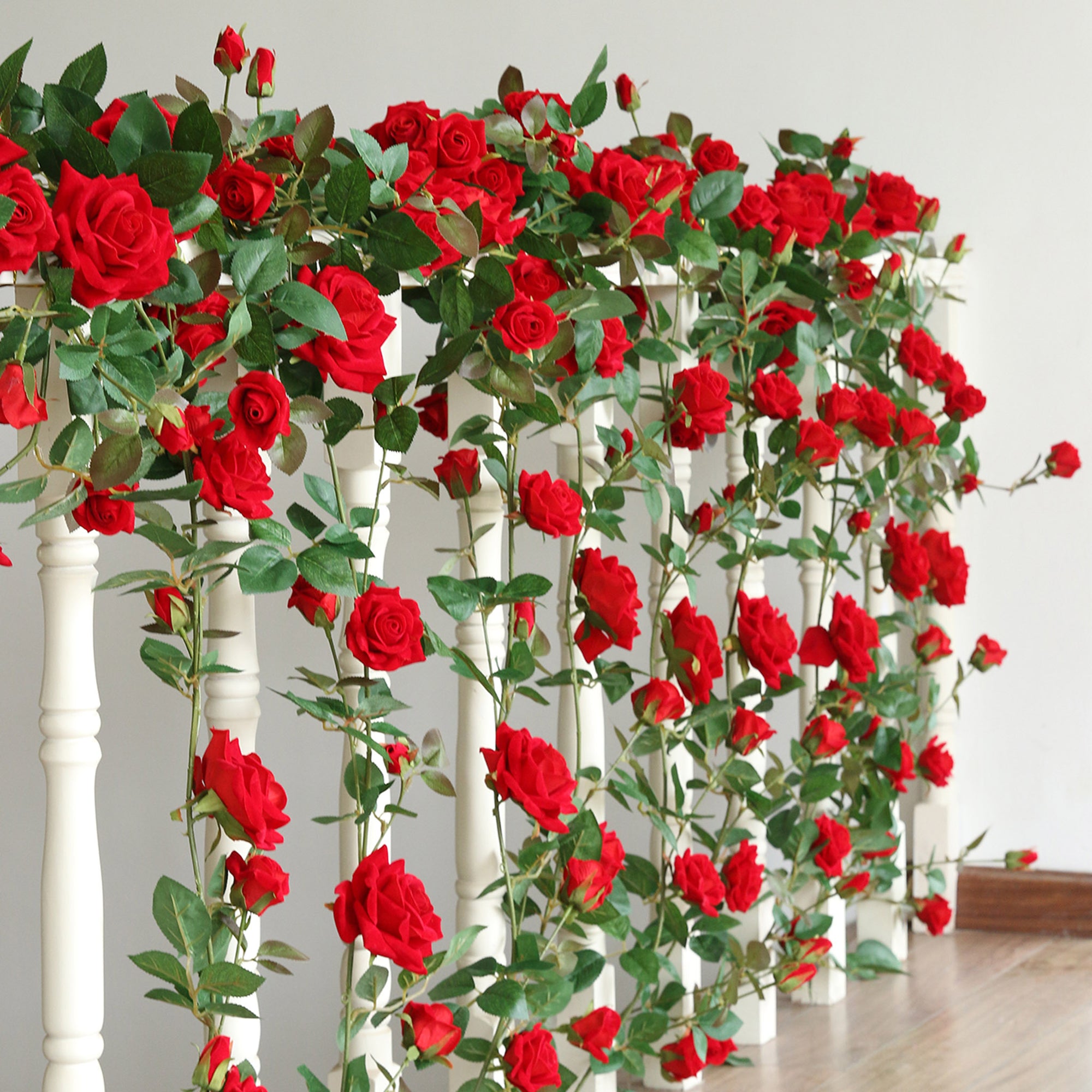 Fake Flower Garland for Fence Decor 65"