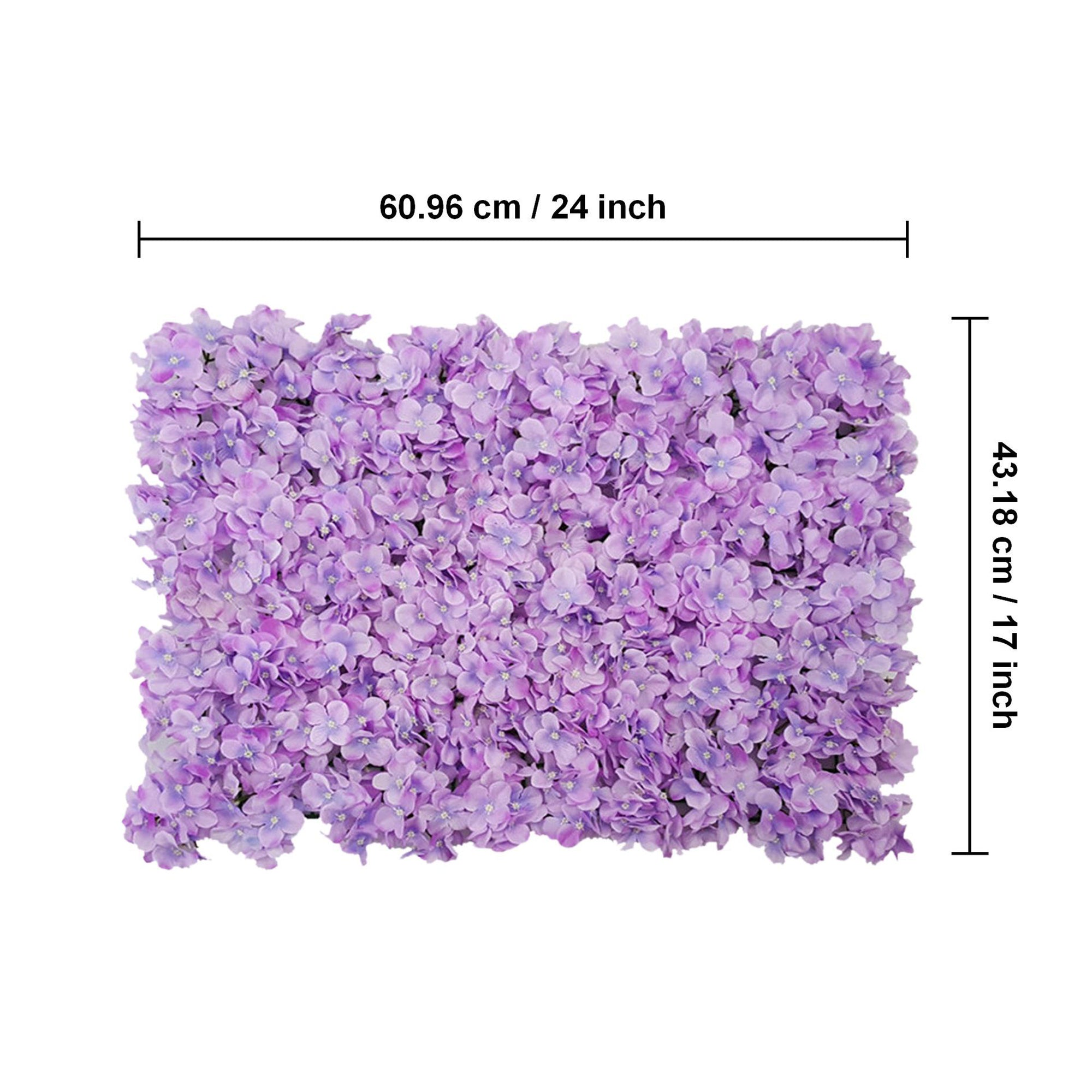 Artficial Flower Wall Lavender Silk Hydrangea Panel