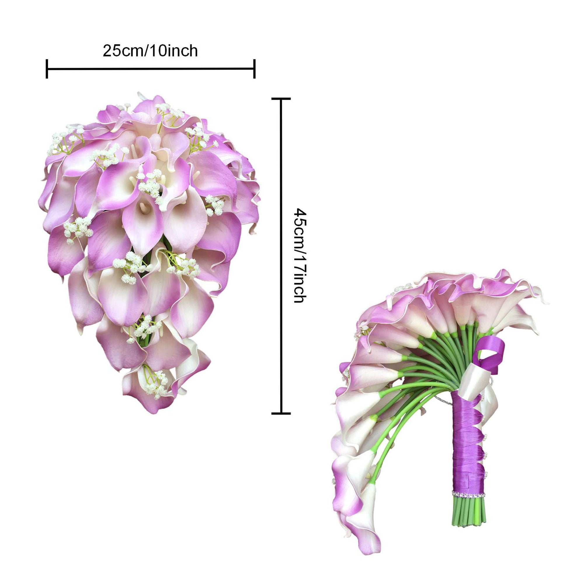 Cascade Bouquet Wedding Flowers Lavender Calla Lily Bouquet