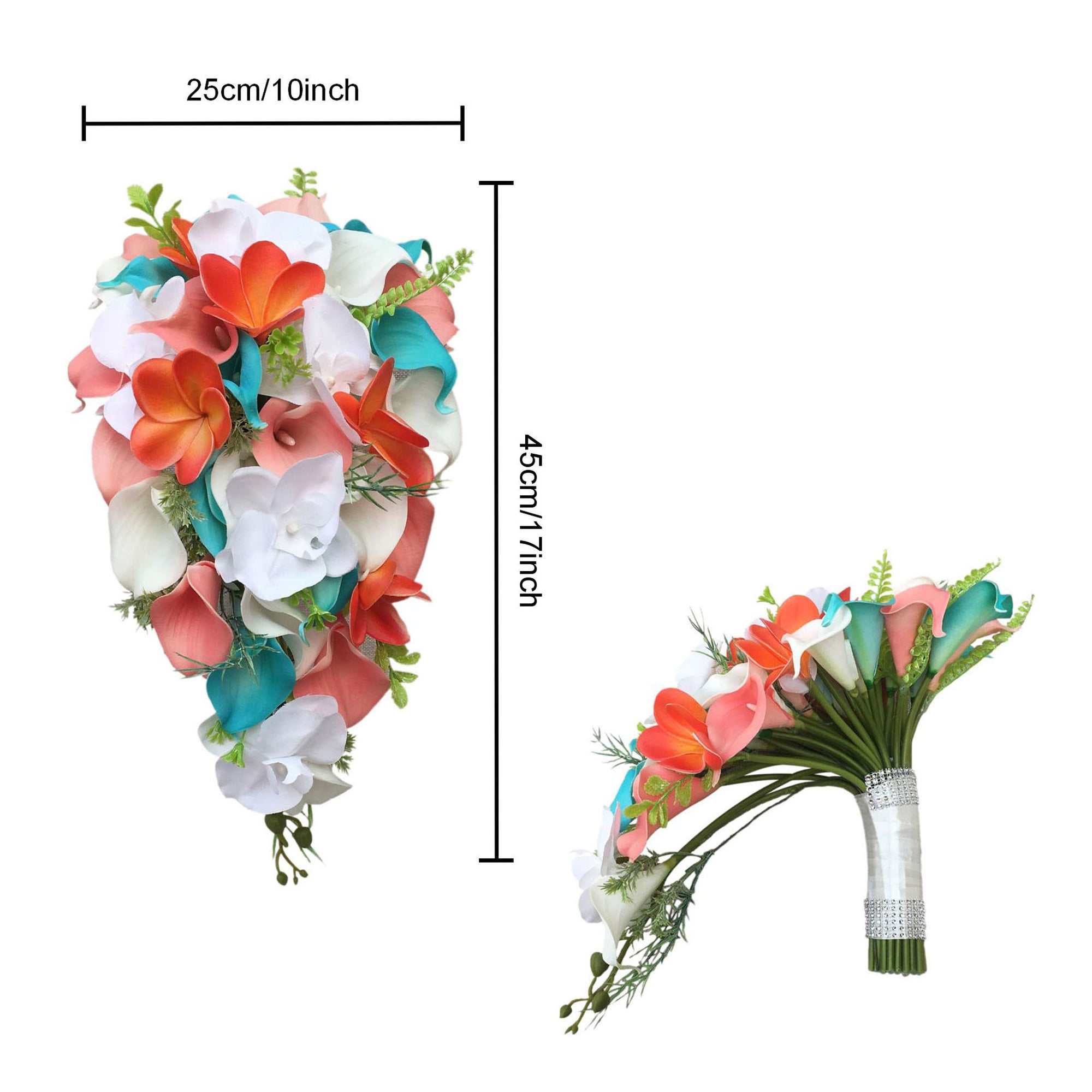 Bridal Cascading Bouquet Beach Wedding Flowers