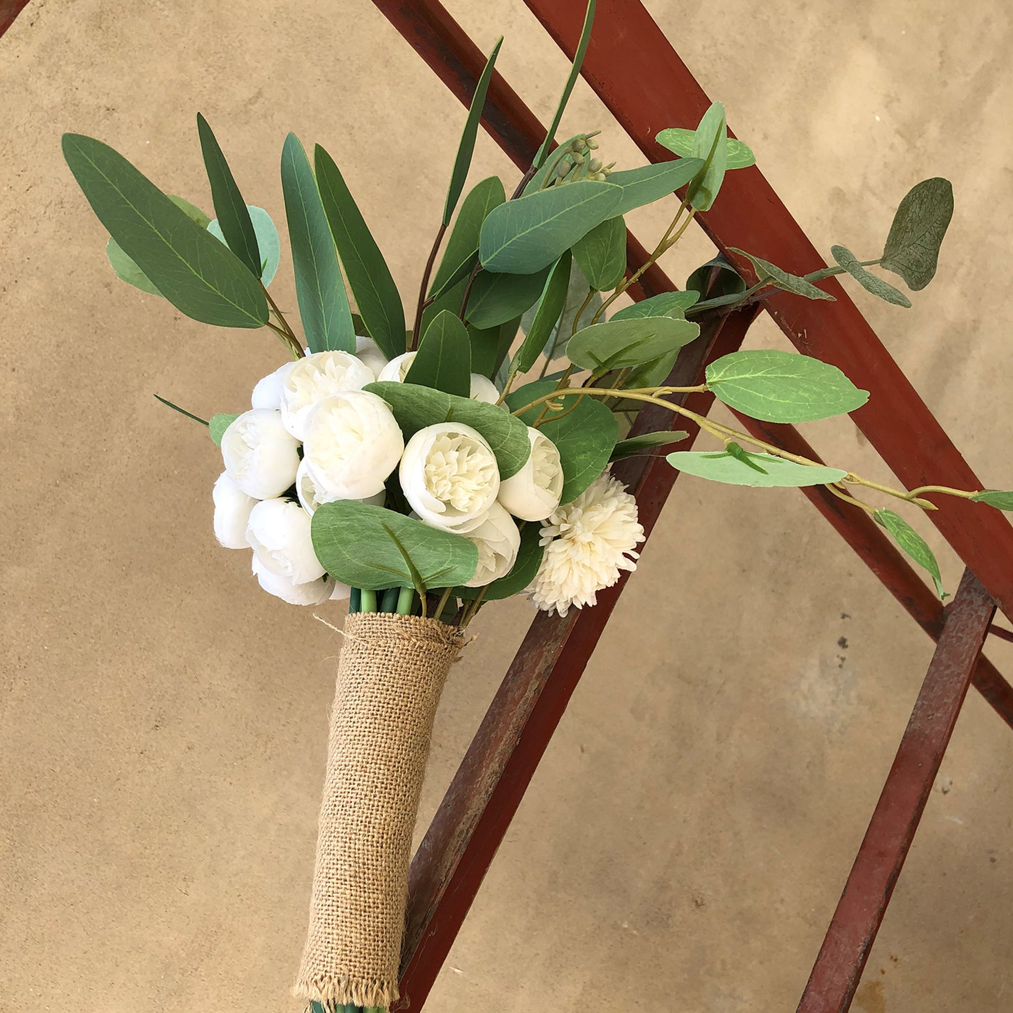 Rustic Bouquet with Greenery Eucalyptus Fern for Bridesmaid Wedding Bouquets
