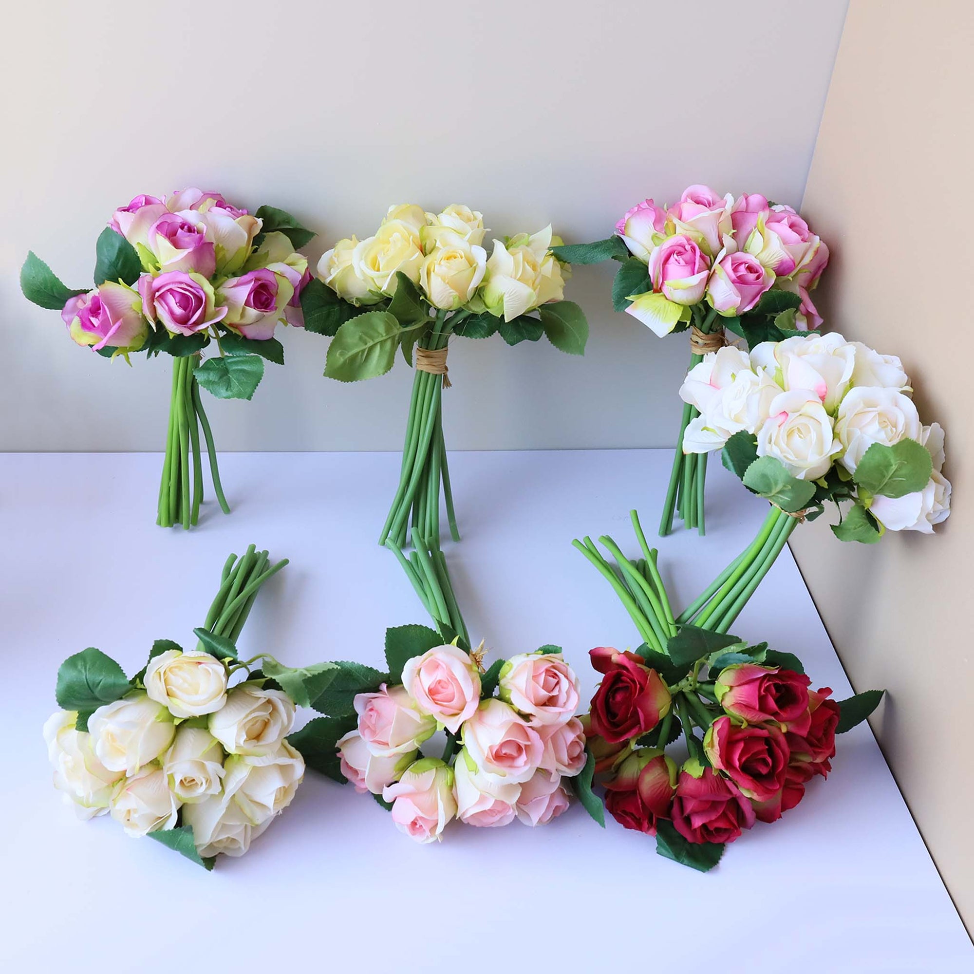 Small Flower Bouquet Silk Roses Bunches