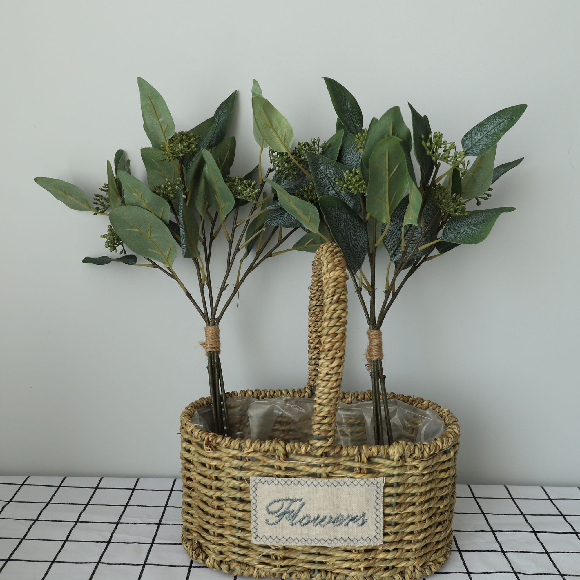 Fake Seeded Eucalyptus Dark Green Geenery