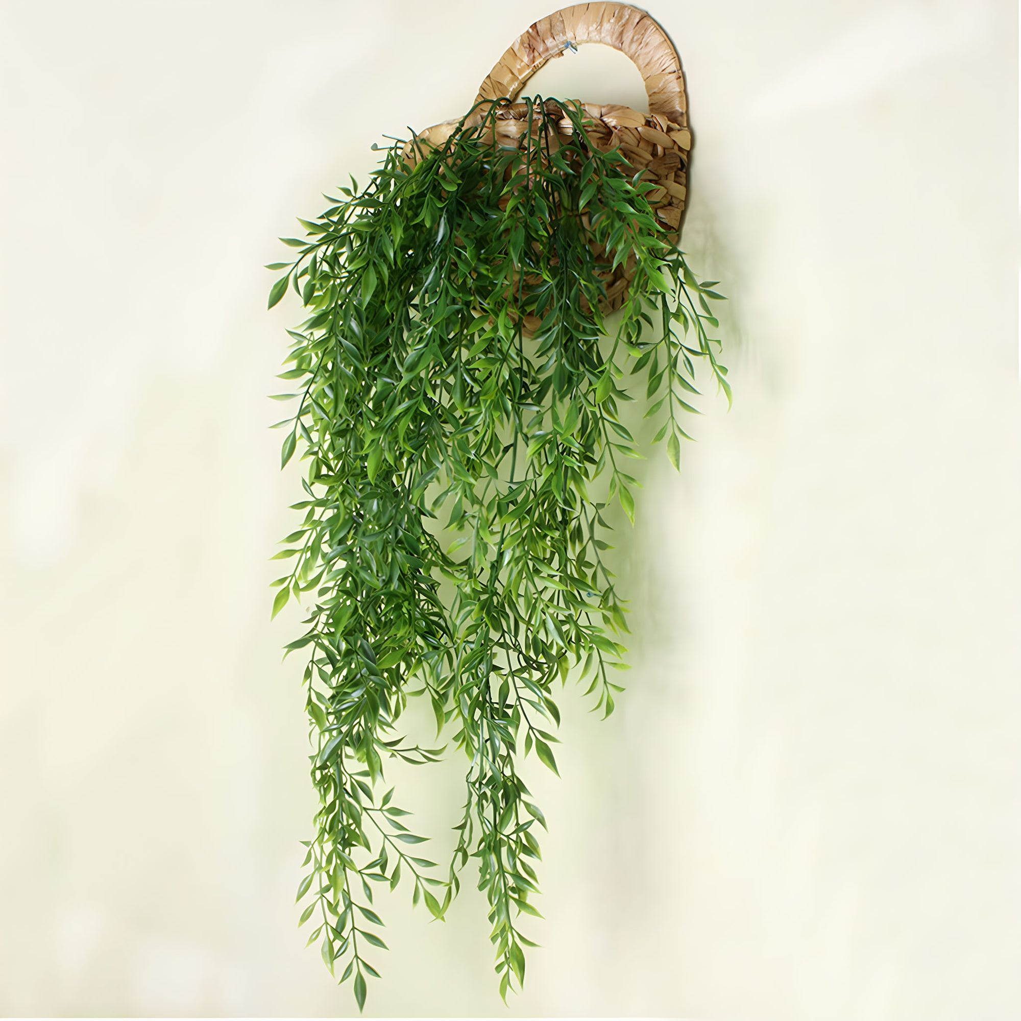 Faux Hanging Plants for Indoor Wall Decor Plastic Leaf Vines 87cm 2pcs