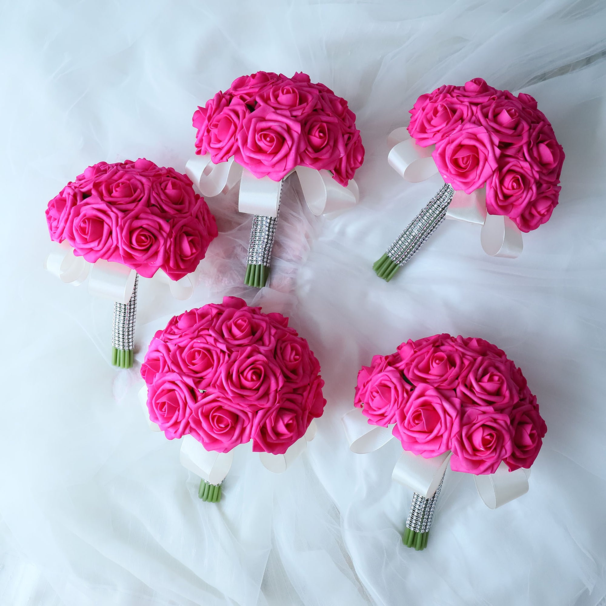 Hot Pink Wedding Bouquets Boutonnieres Corsages
