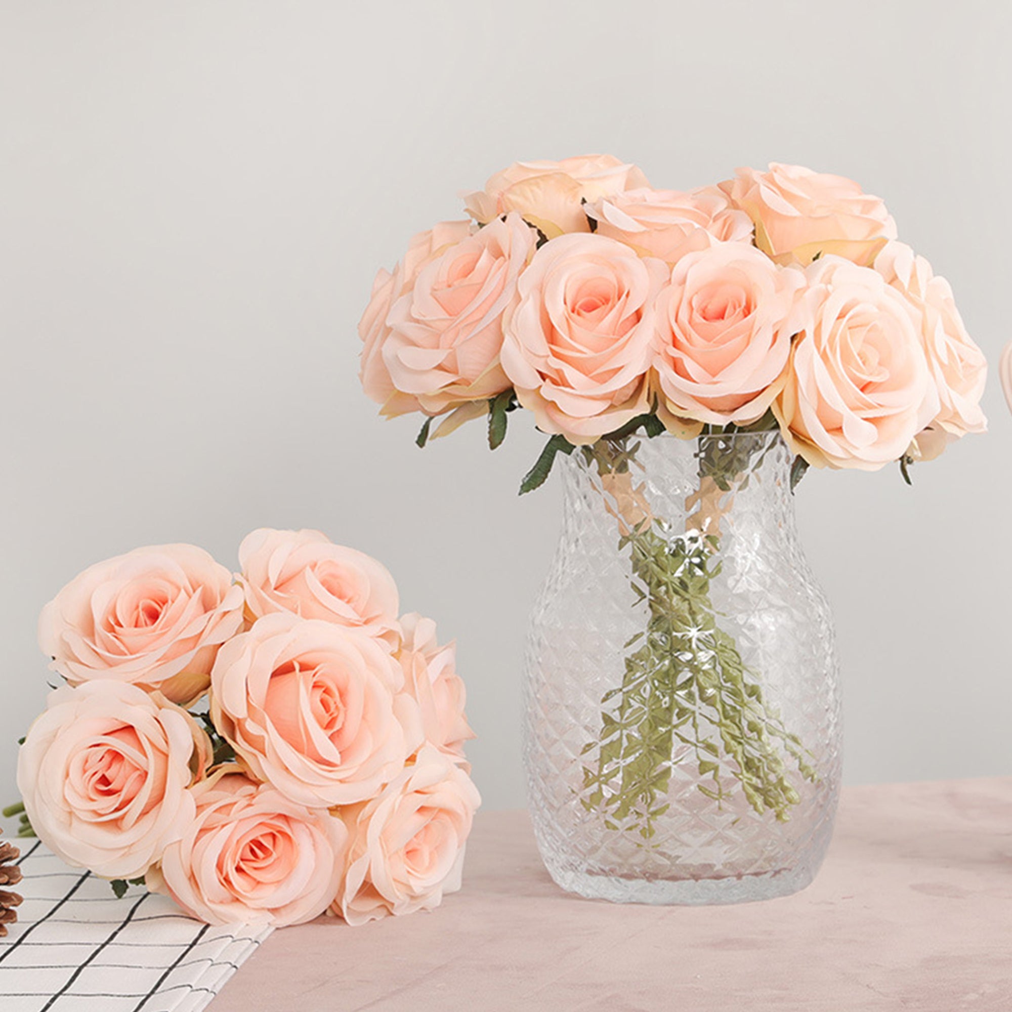 Silk Rose Bouquet 7 Individual Flowers