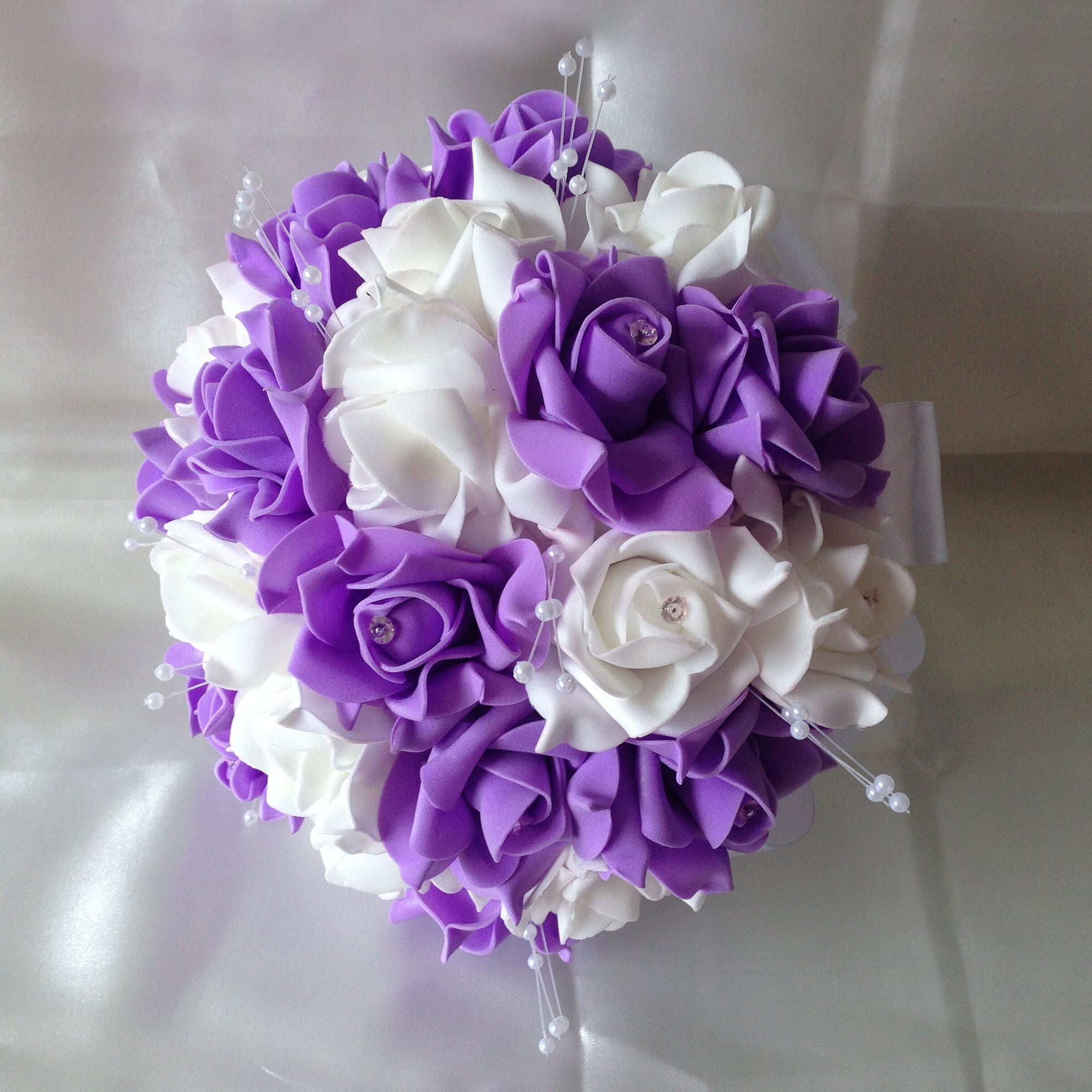 Lavender White Rose Flower Bouquet