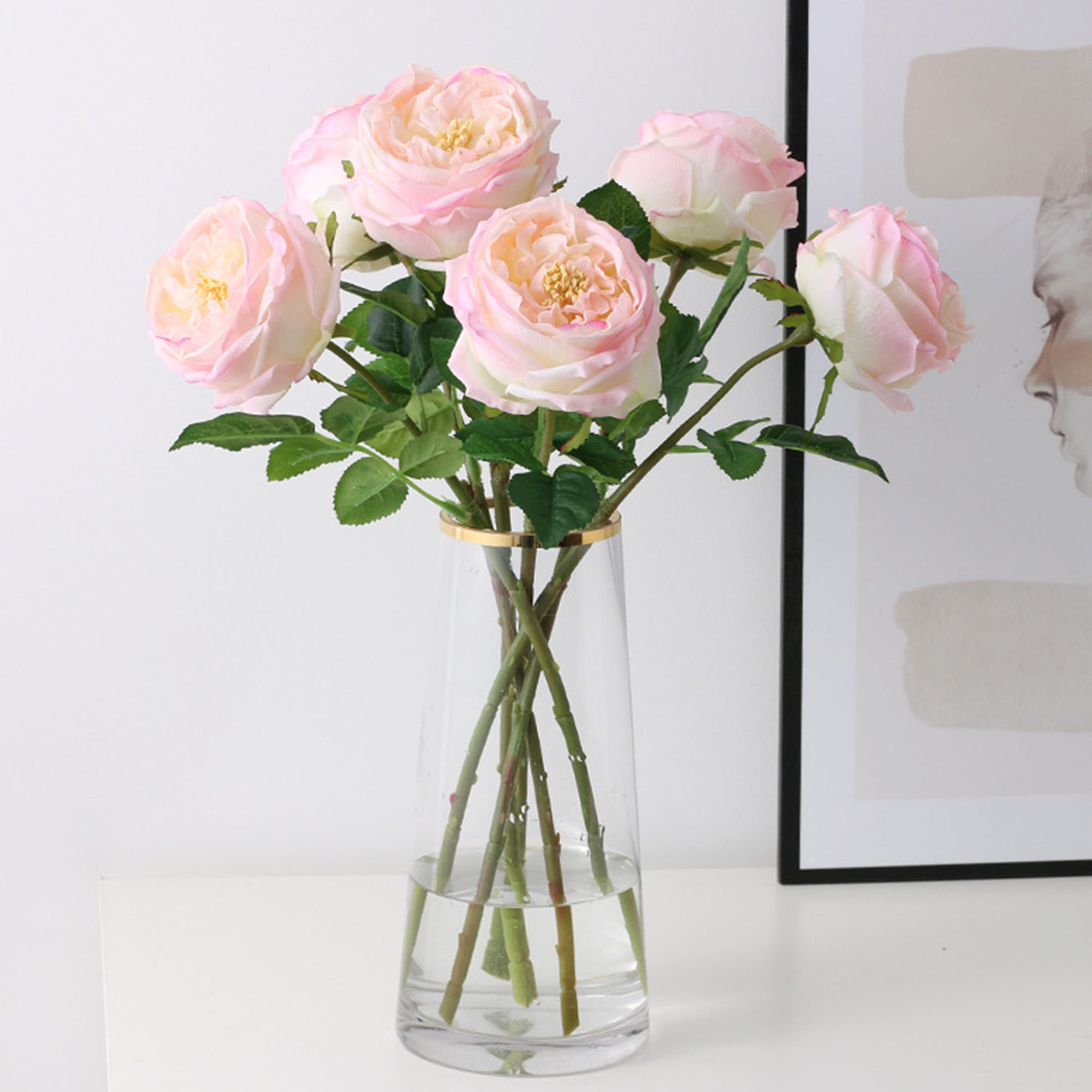 Austin Cabbage Roses Real Touch Flowers