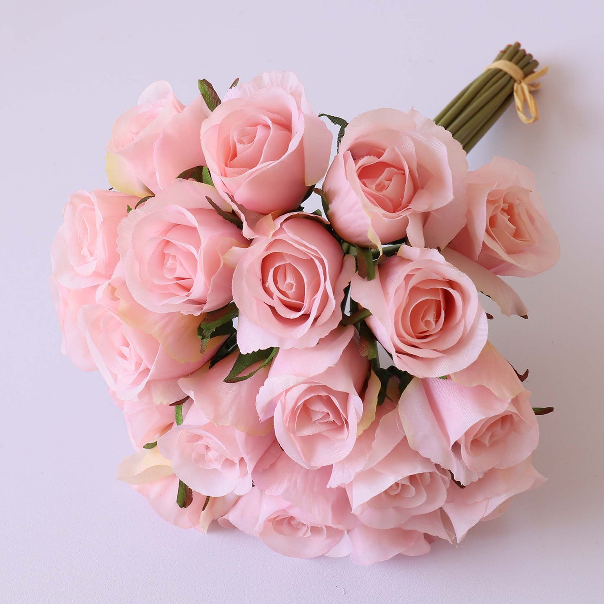Silk Flower Bouquet Artificial Flowers Cream White Pink