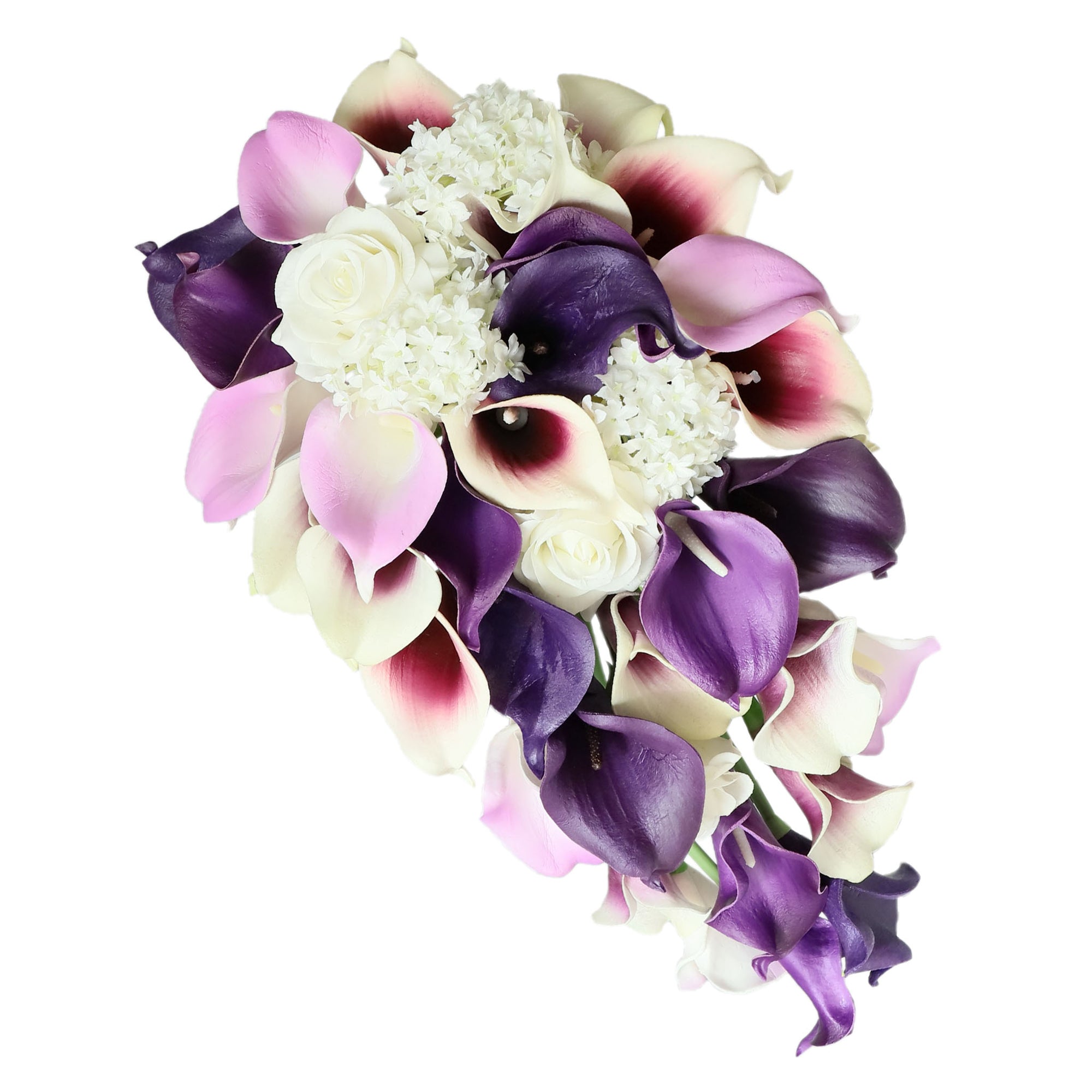 Purple Calla Lily Cascading Bouquet for Bridal