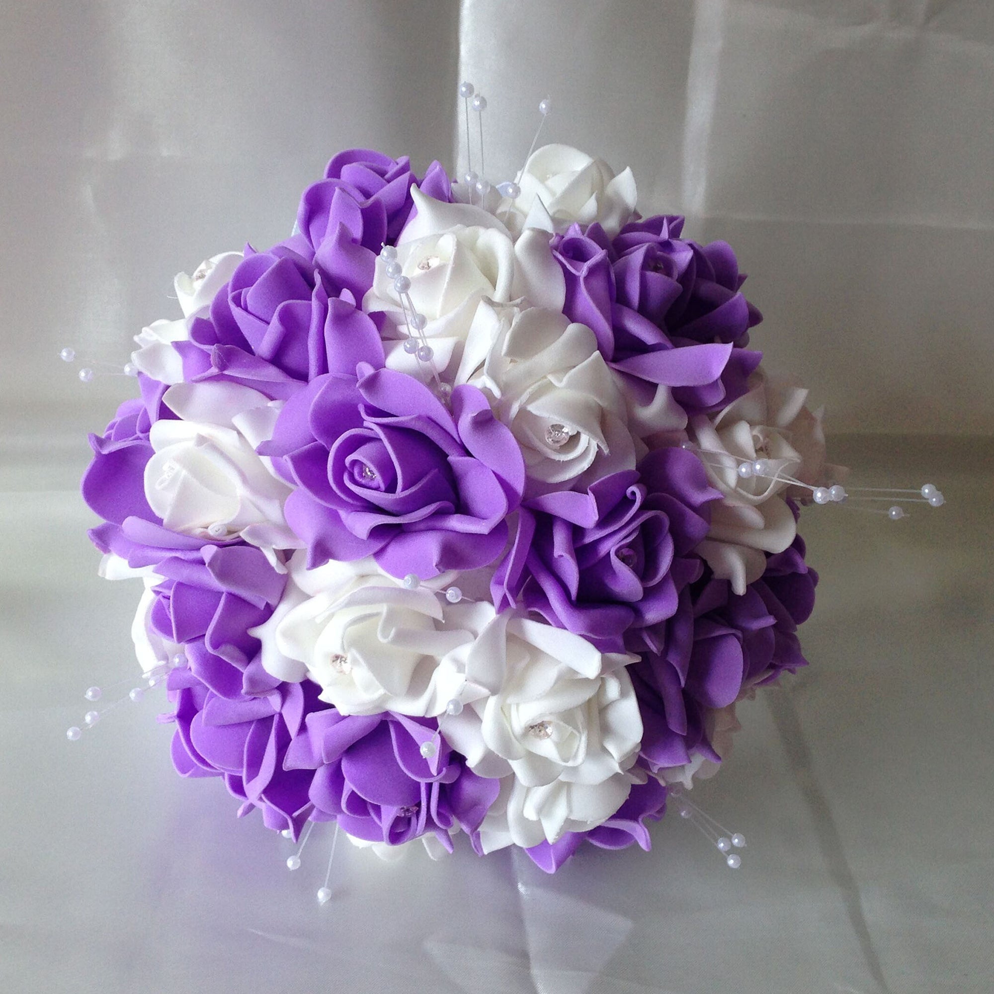 Lavender White Rose Flower Bouquet