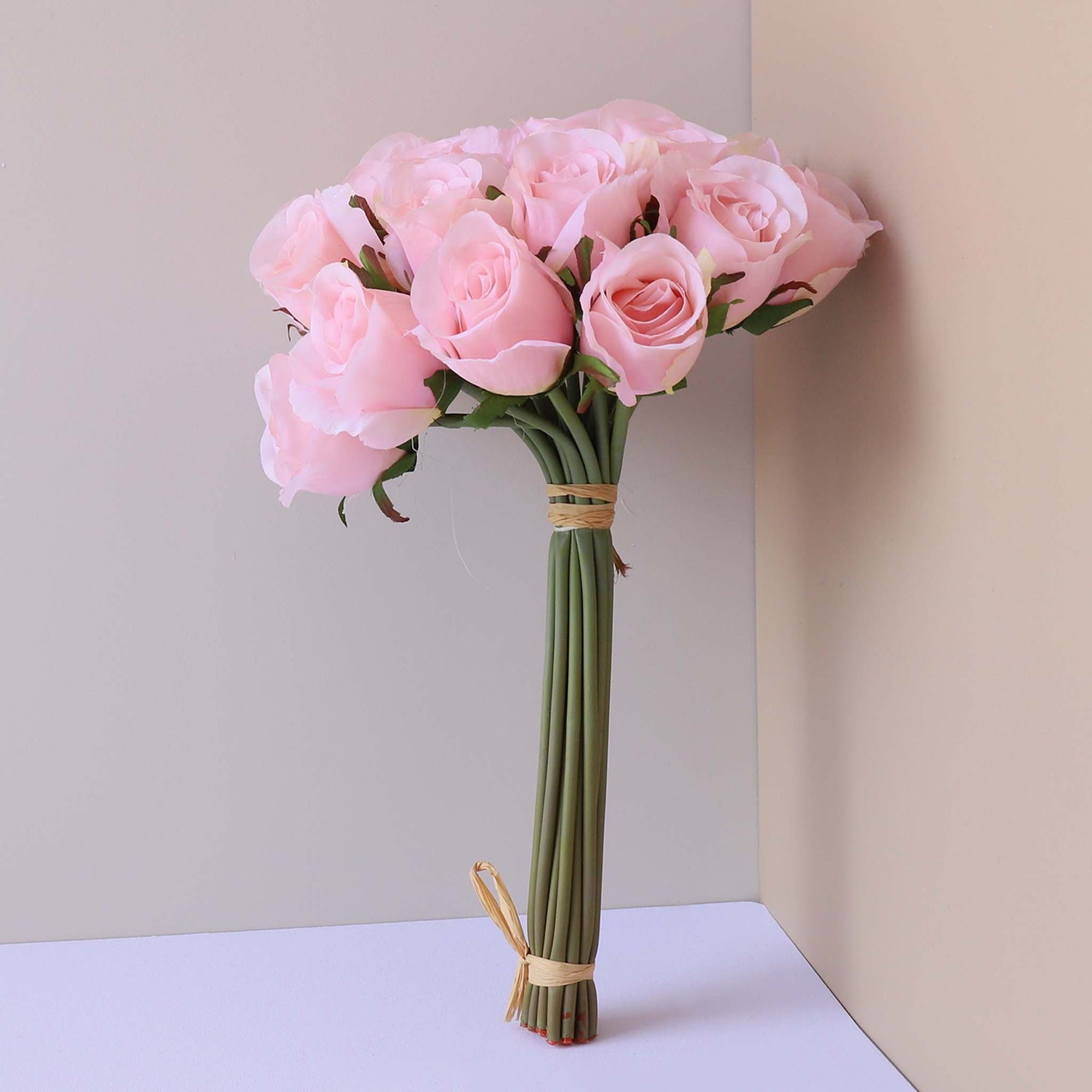 Silk Flower Bouquet Artificial Flowers Cream White Pink