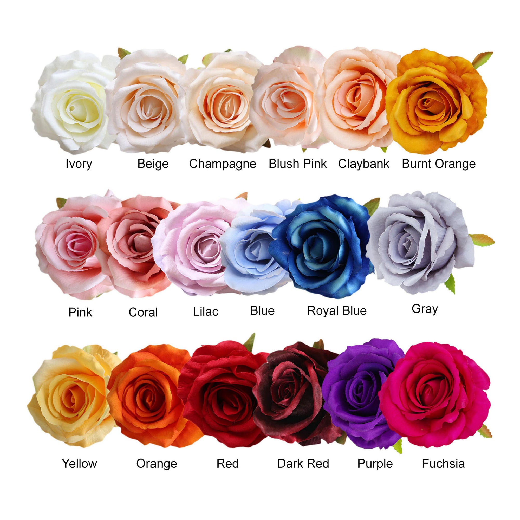 Quality Artificial Flower Heads Velvet Roses