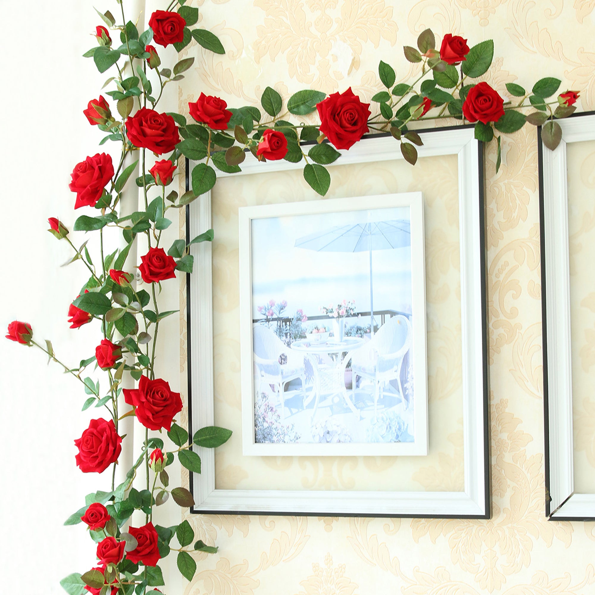Fake Flower Garland for Fence Decor 65"