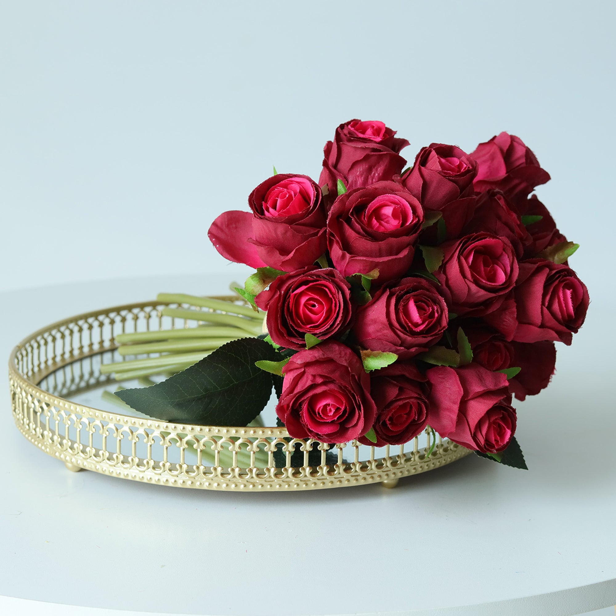 Artificial Silk Rose Buds Bouquet