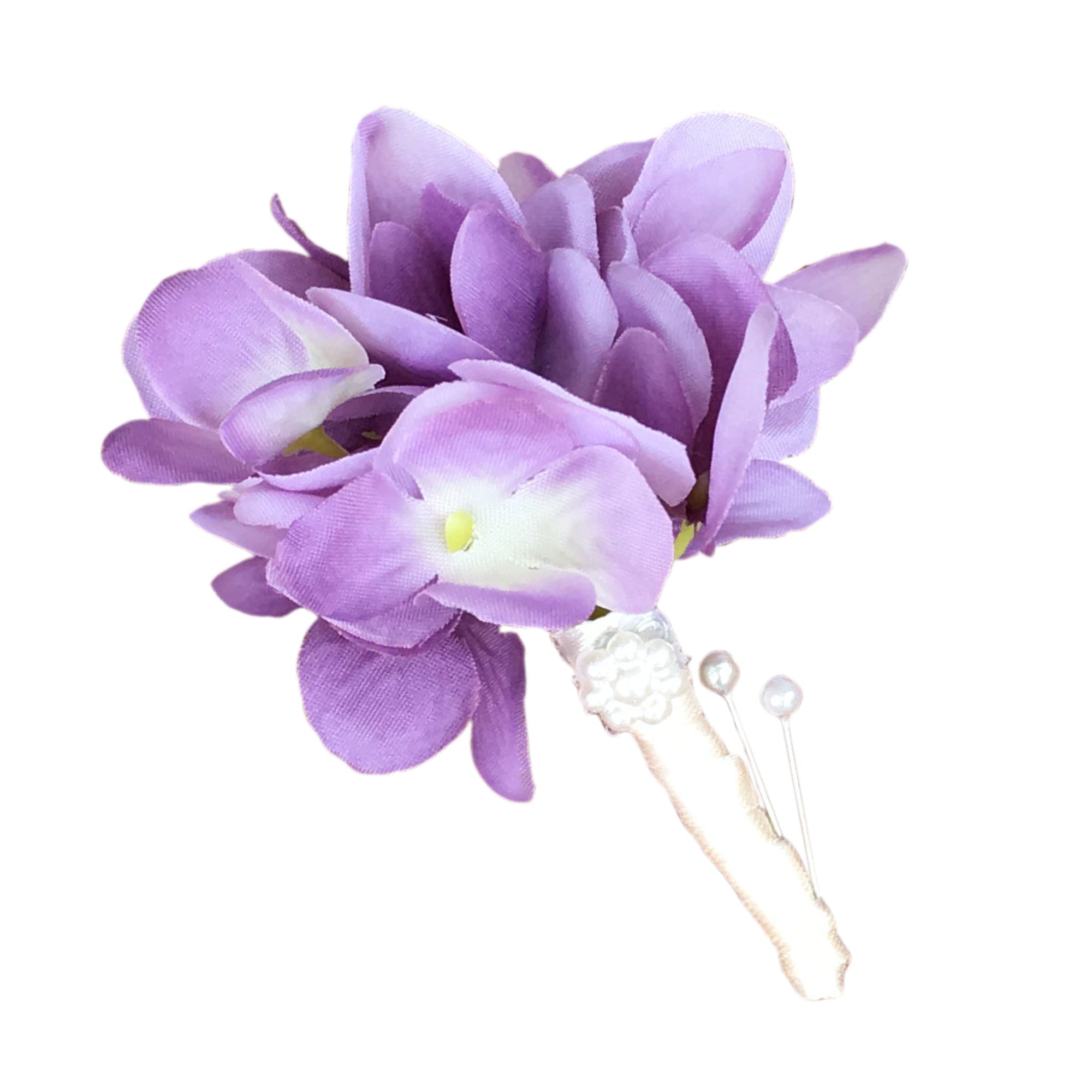 Laveder Hydrangea Bouquet Silk Flowers for Bridal Bouquet Boutonniere