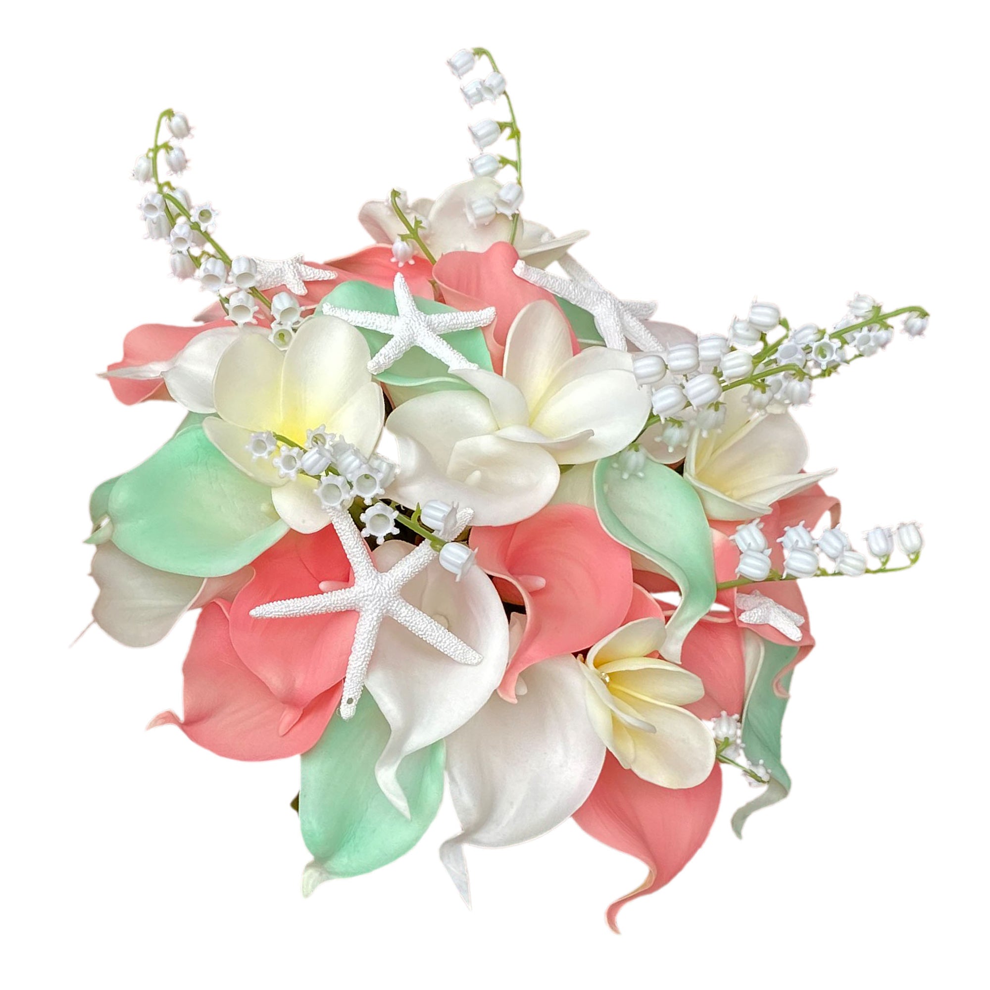 Bridal Beach Wedding Bouquet Fake Calla Lilies Starfish