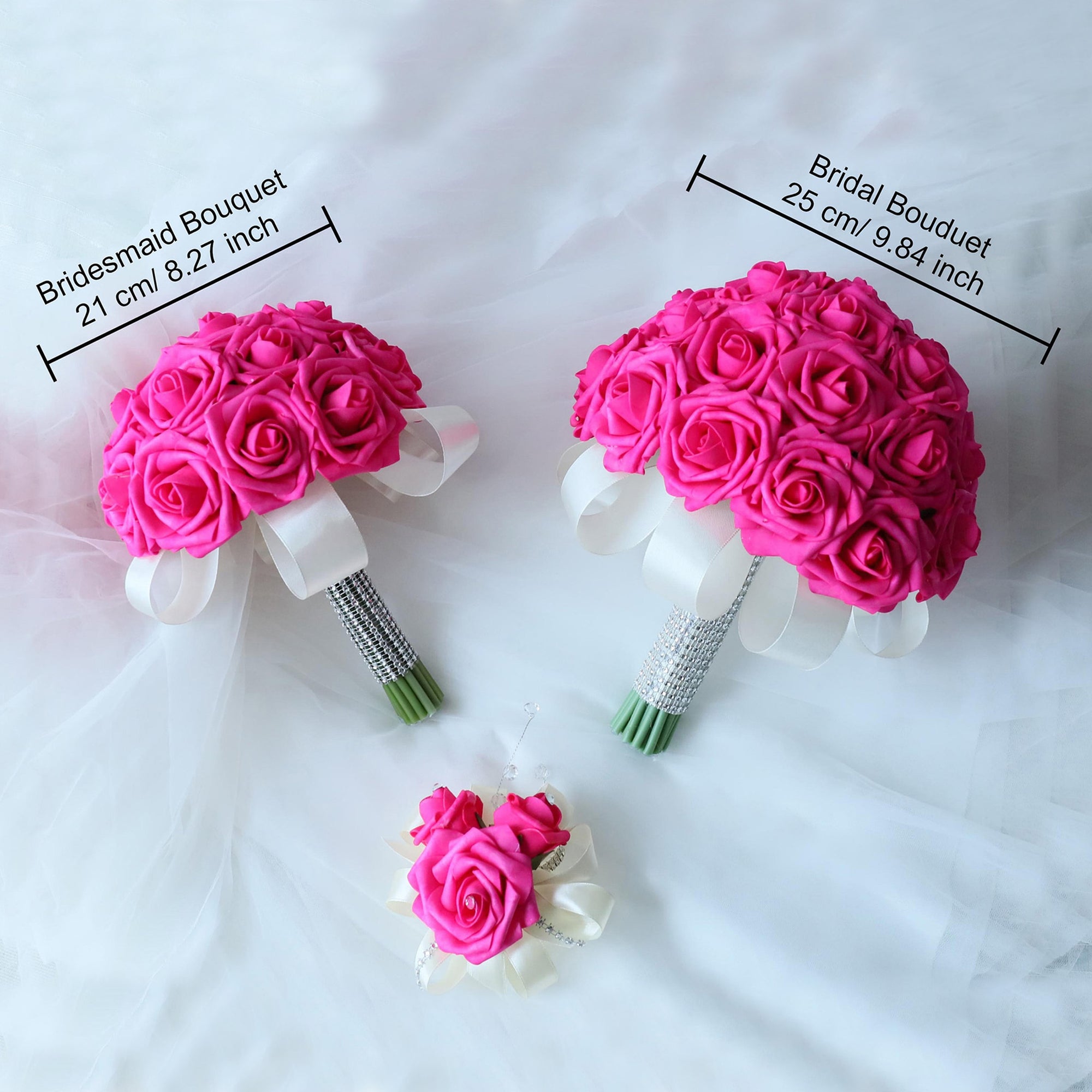 Hot Pink Wedding Bouquets Boutonnieres Corsages
