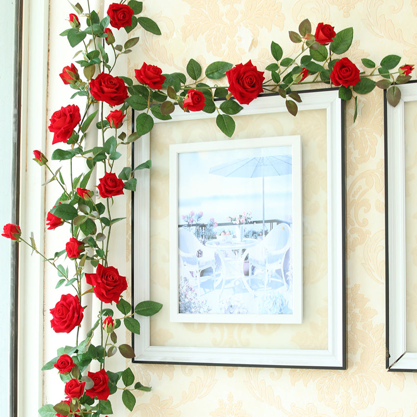 Fake Flower Garland for Fence Decor 65"