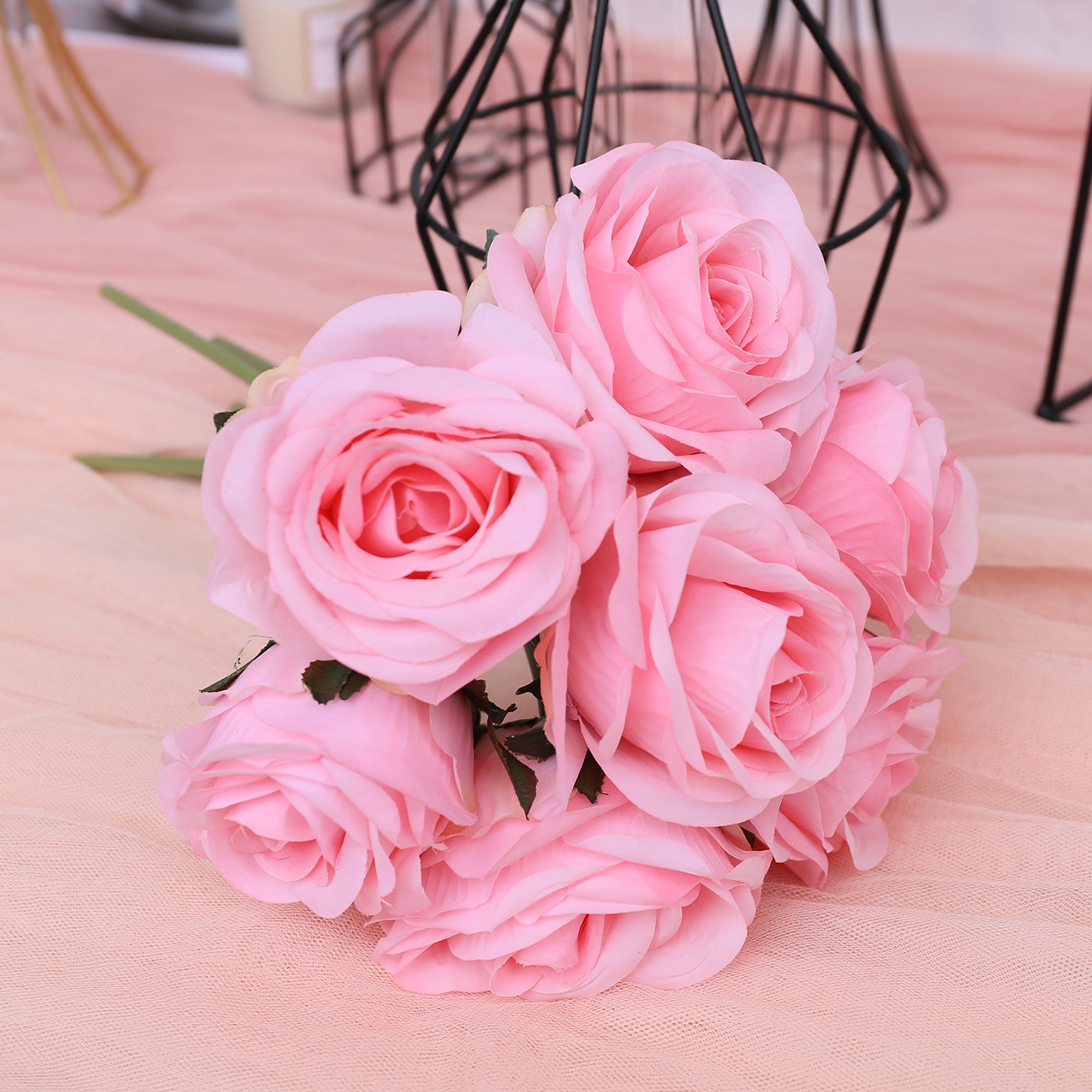 Silk Rose Bouquet 7 Individual Flowers