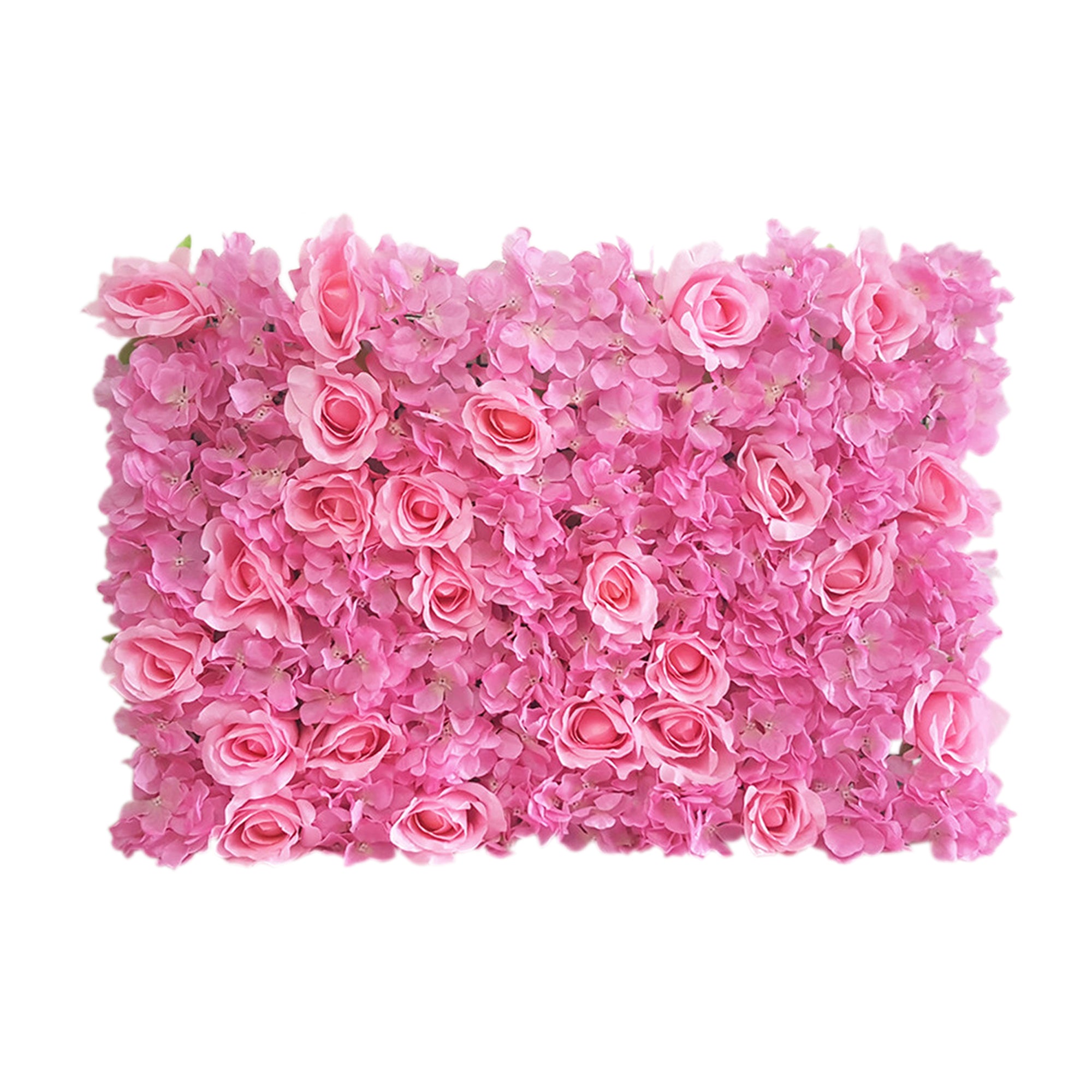 Atificial Flower Wall Pink Silk Rose Hydrangea Floral Heart Table Background