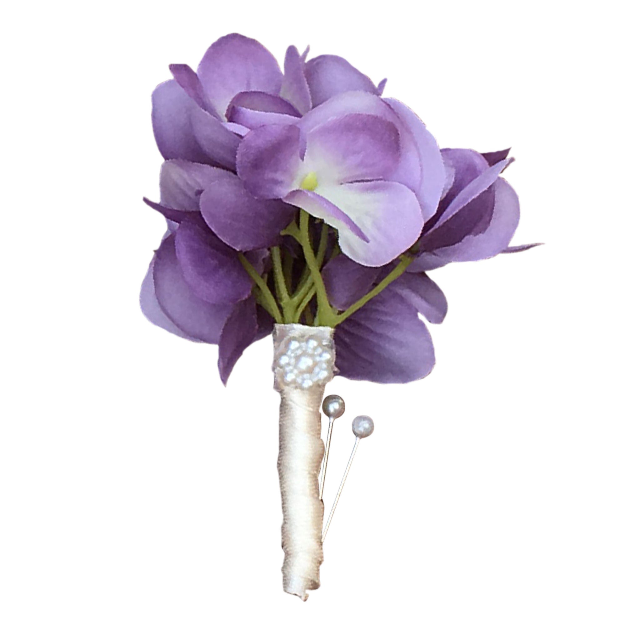 Laveder Hydrangea Bouquet Silk Flowers for Bridal Bouquet Boutonniere
