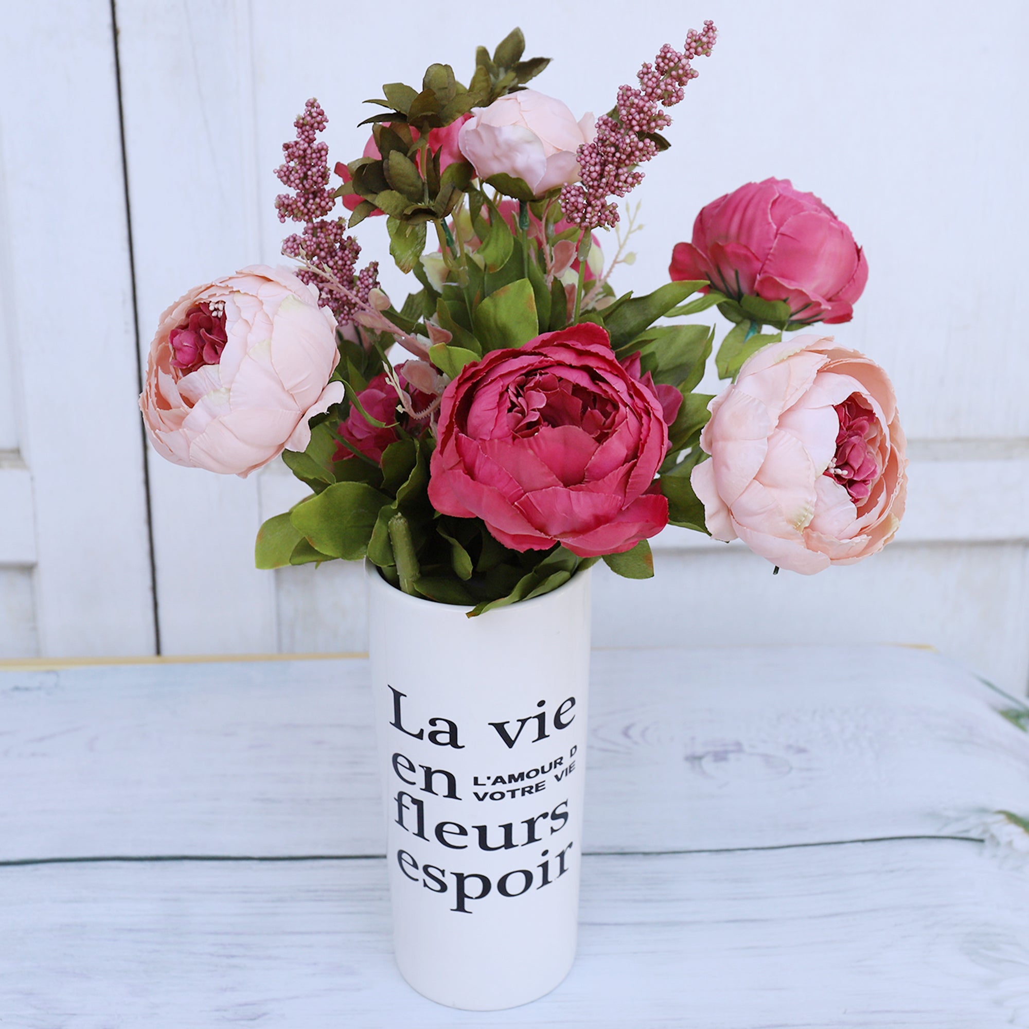 Decorative Artificial Flower Silk Peony Flowers Bouquet 10 Flower Heads Peonies