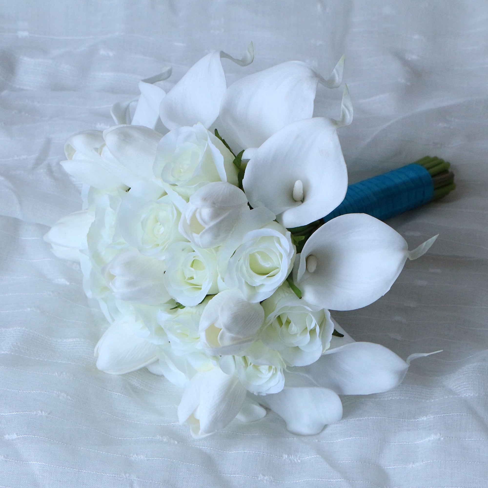 White Calla Lily Tulips Custom Bridal Bouquet
