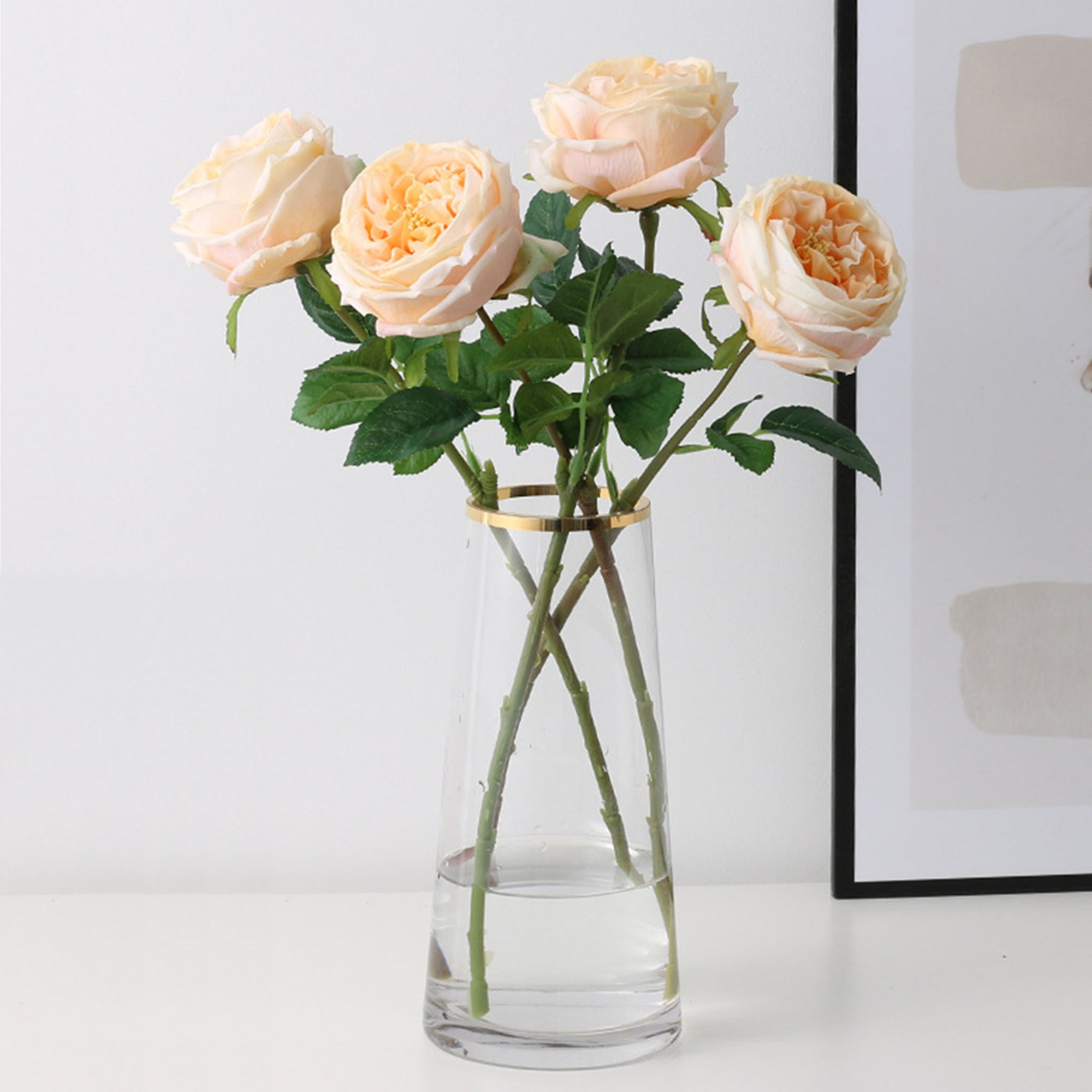 Austin Cabbage Roses Real Touch Flowers