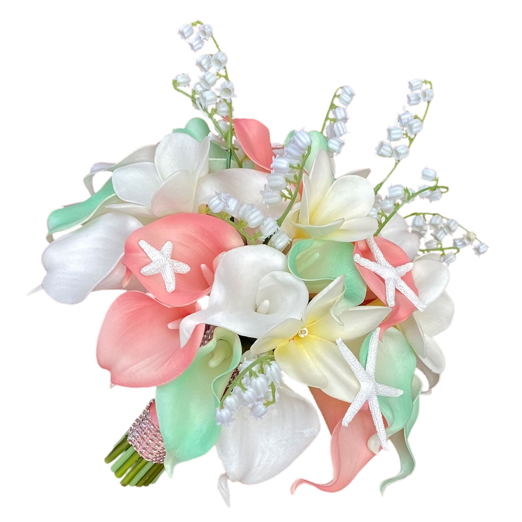 Bridal Beach Wedding Bouquet Fake Calla Lilies Starfish