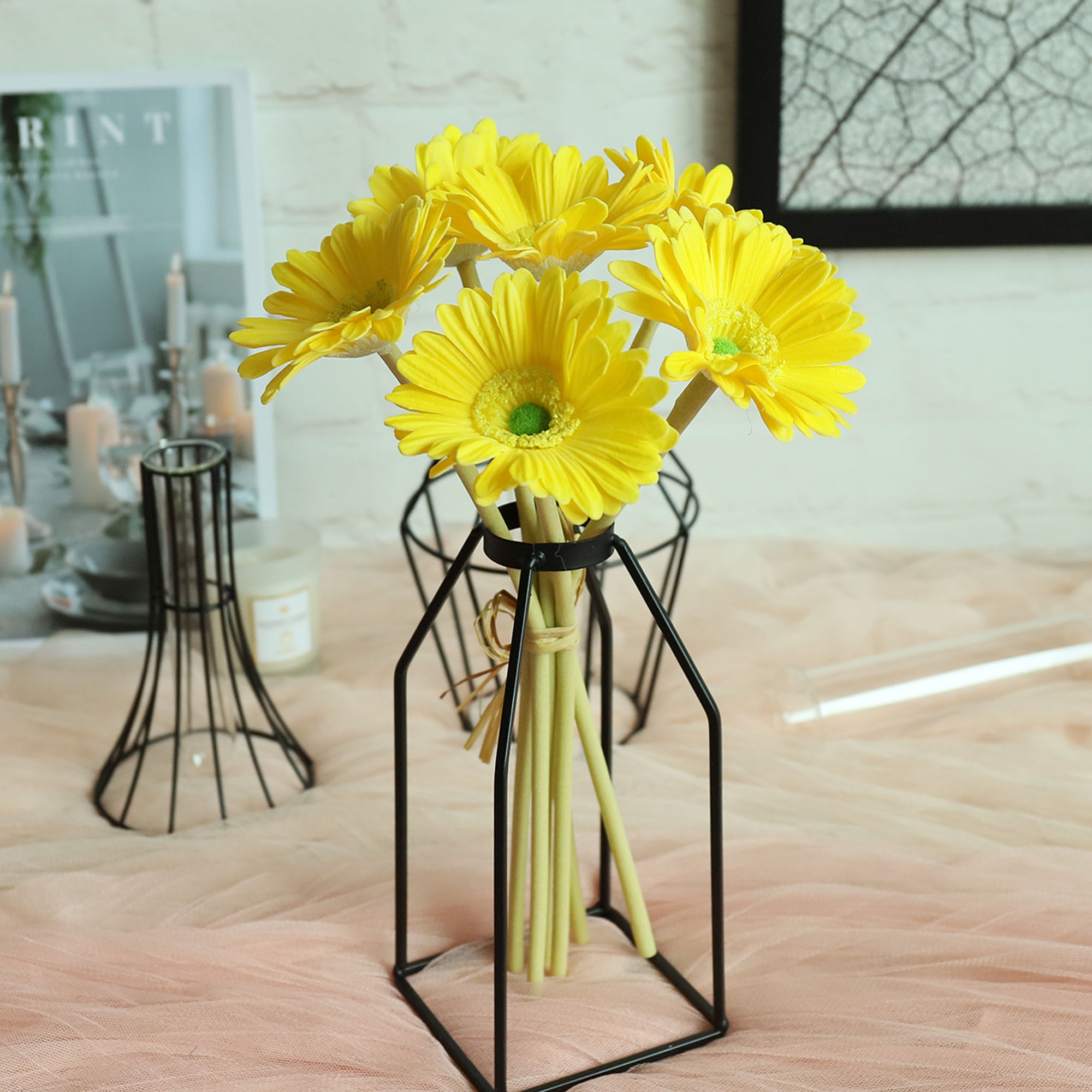 Realistic Artificial Gerbera Daisy Flower Bouquet