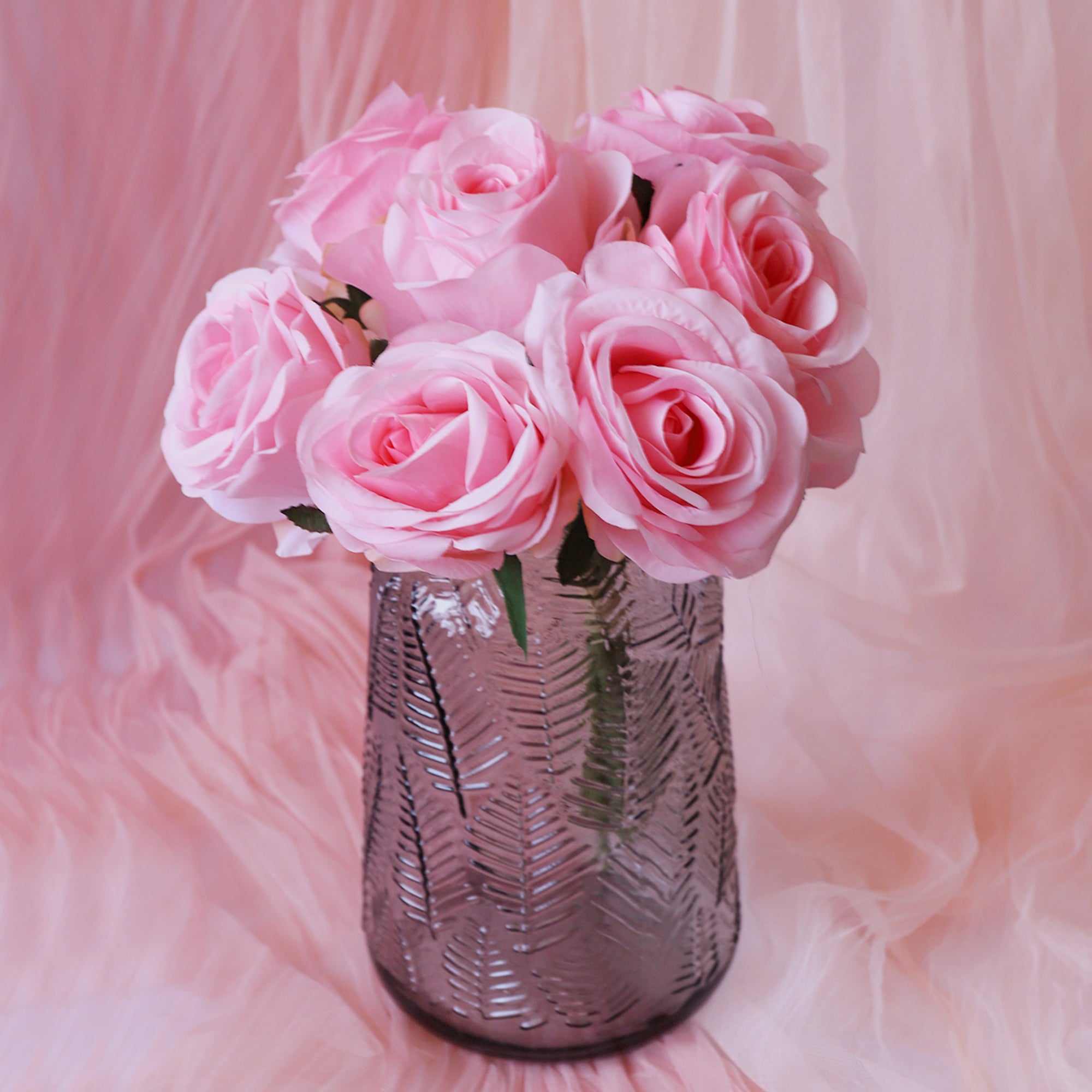 Silk Rose Bouquet 7 Individual Flowers