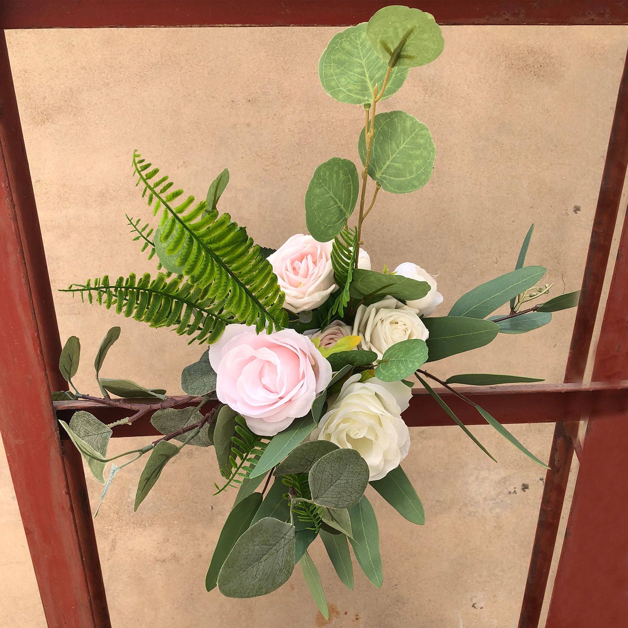 Rustic Eucalyptus Wedding Bouquet Flowers for Bridesmaid White Roses