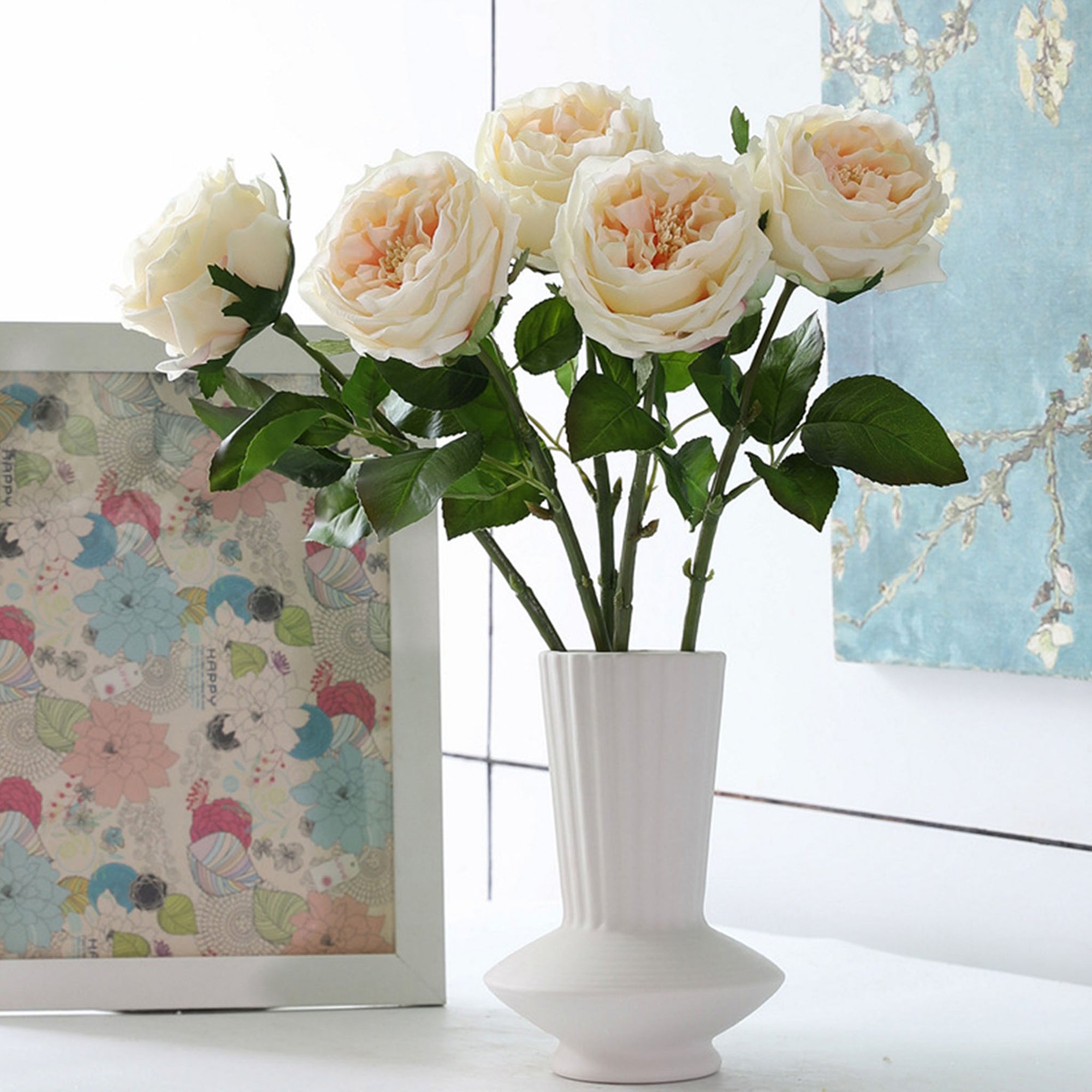 Austin Cabbage Roses Real Touch Flowers