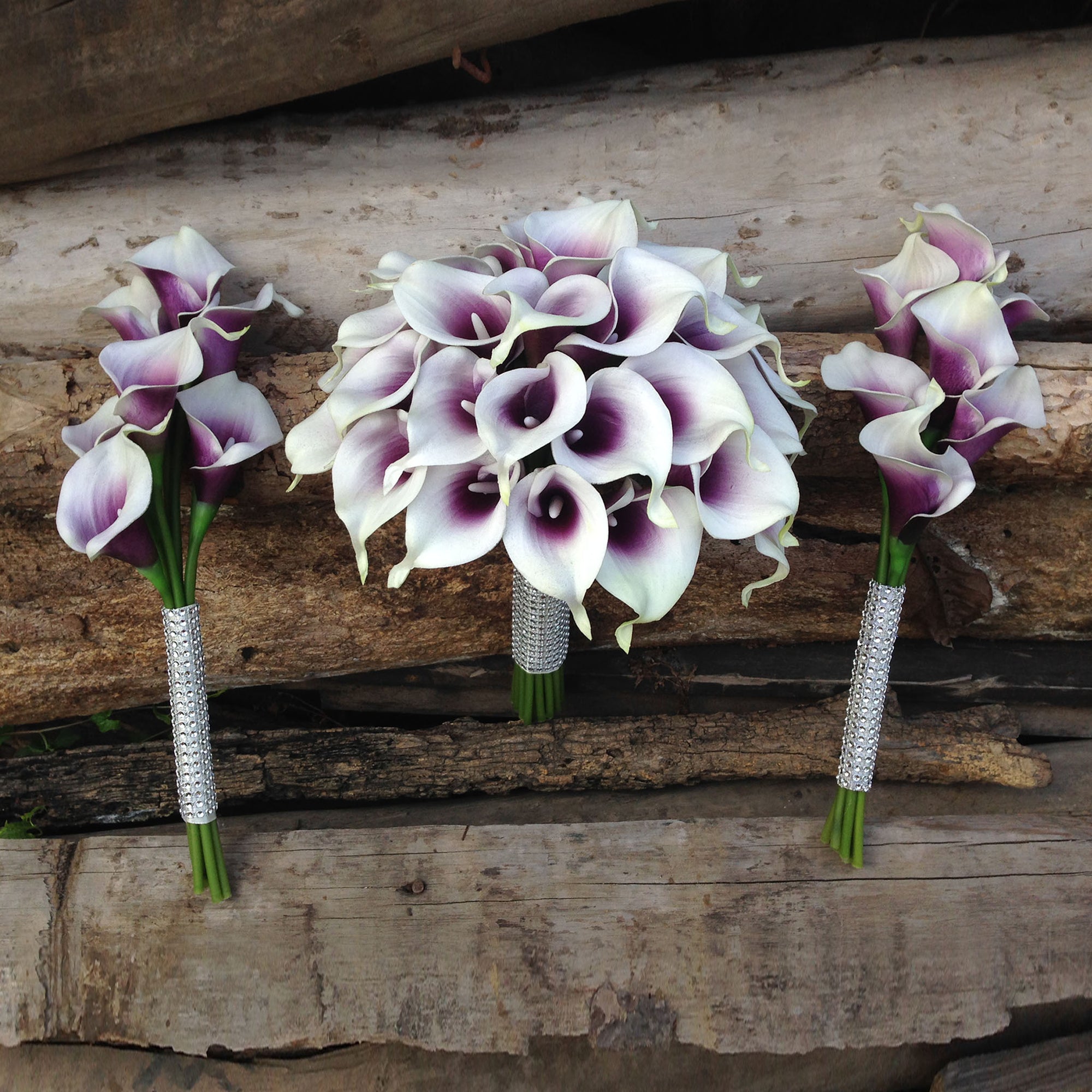 Picasso Purple Calla Lily Bouquet Plum Wedding Flowers