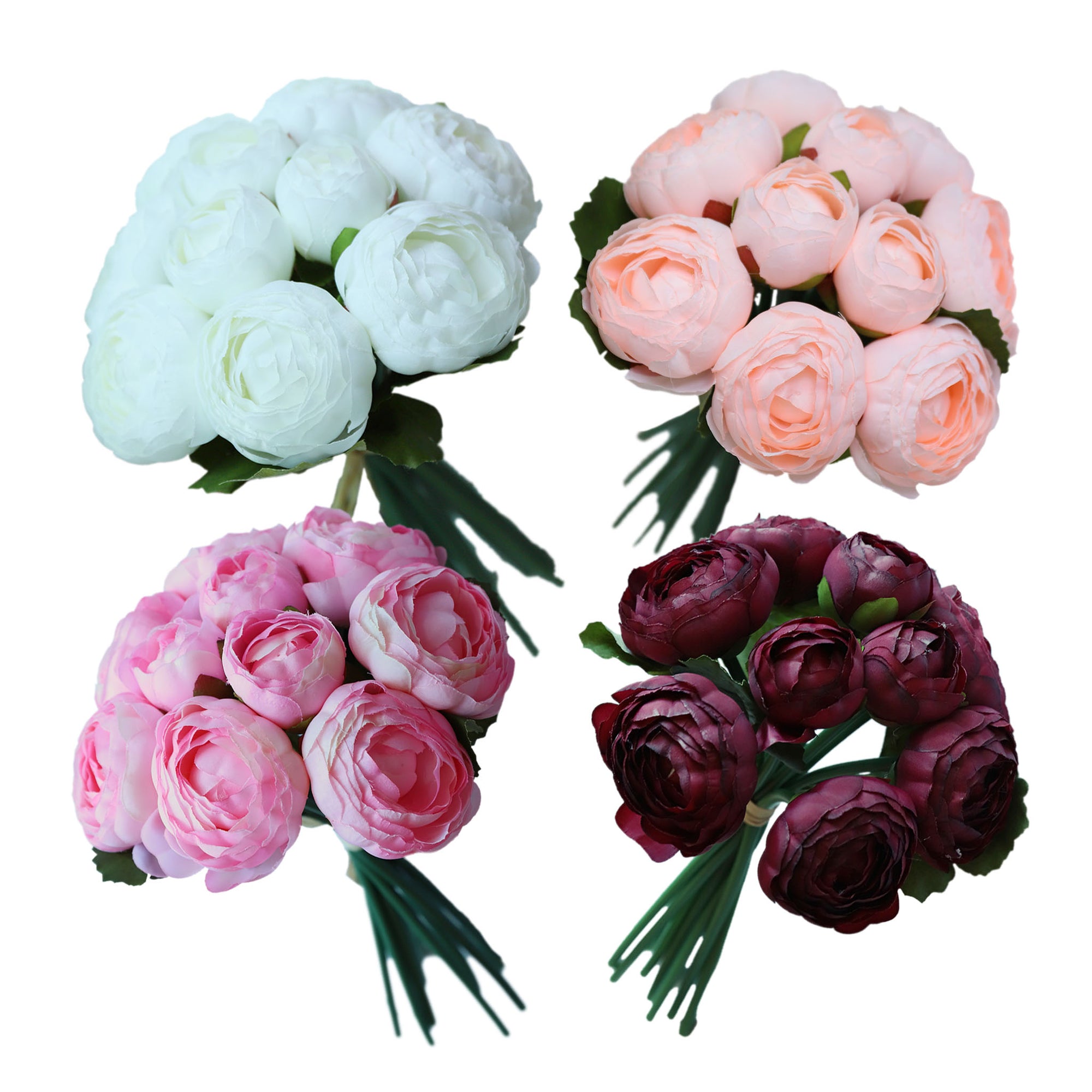 Small Silk Peony Ranunculus Flower Bouquet