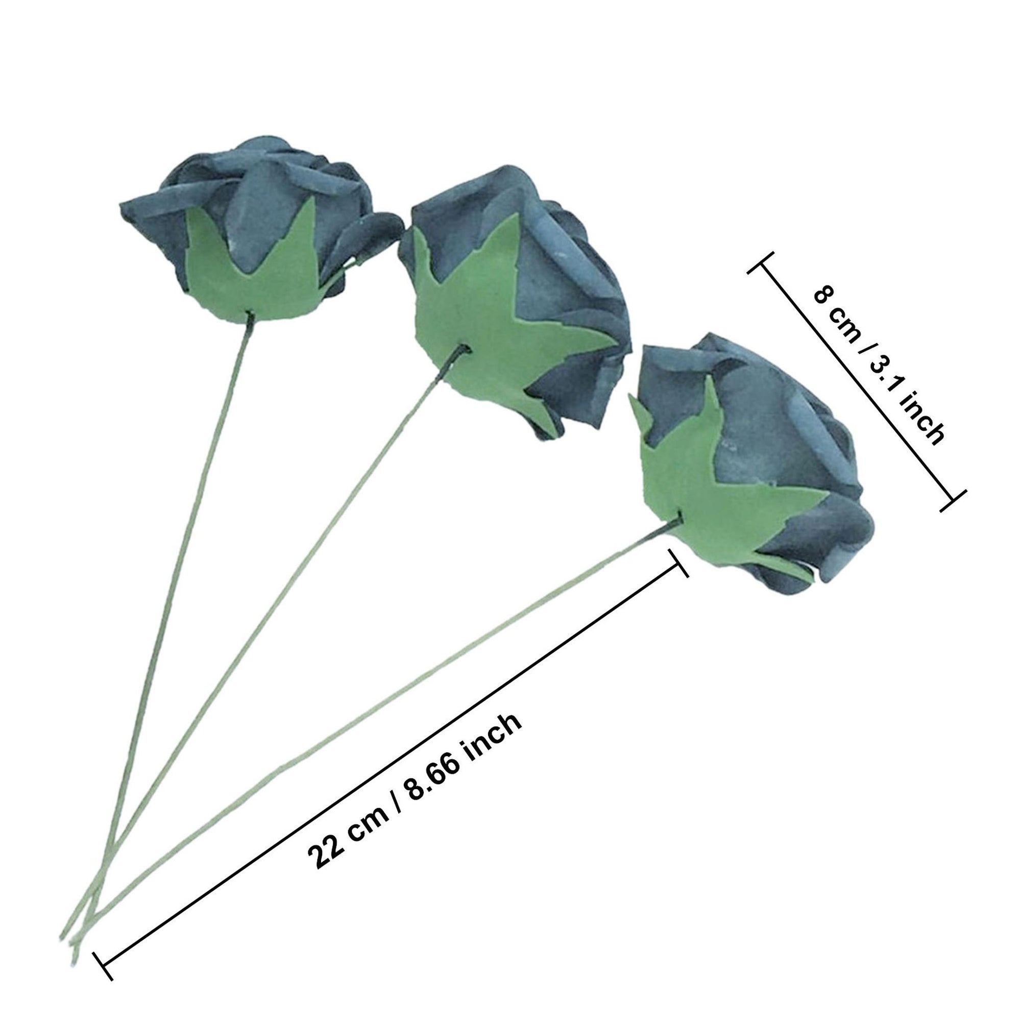 Artificial Foam Roses Dusty Blue Flowers for Wedding