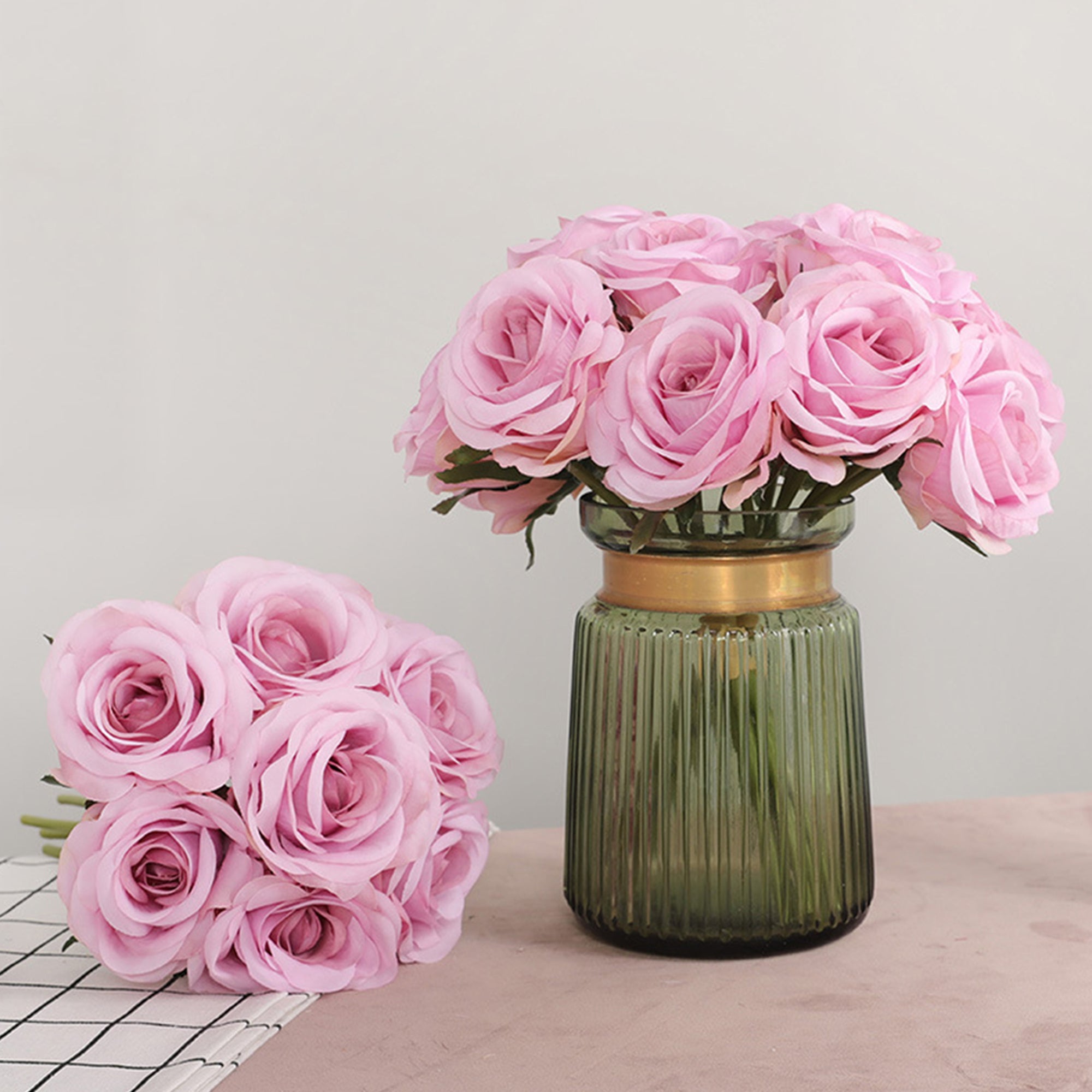 Silk Rose Bouquet 7 Individual Flowers
