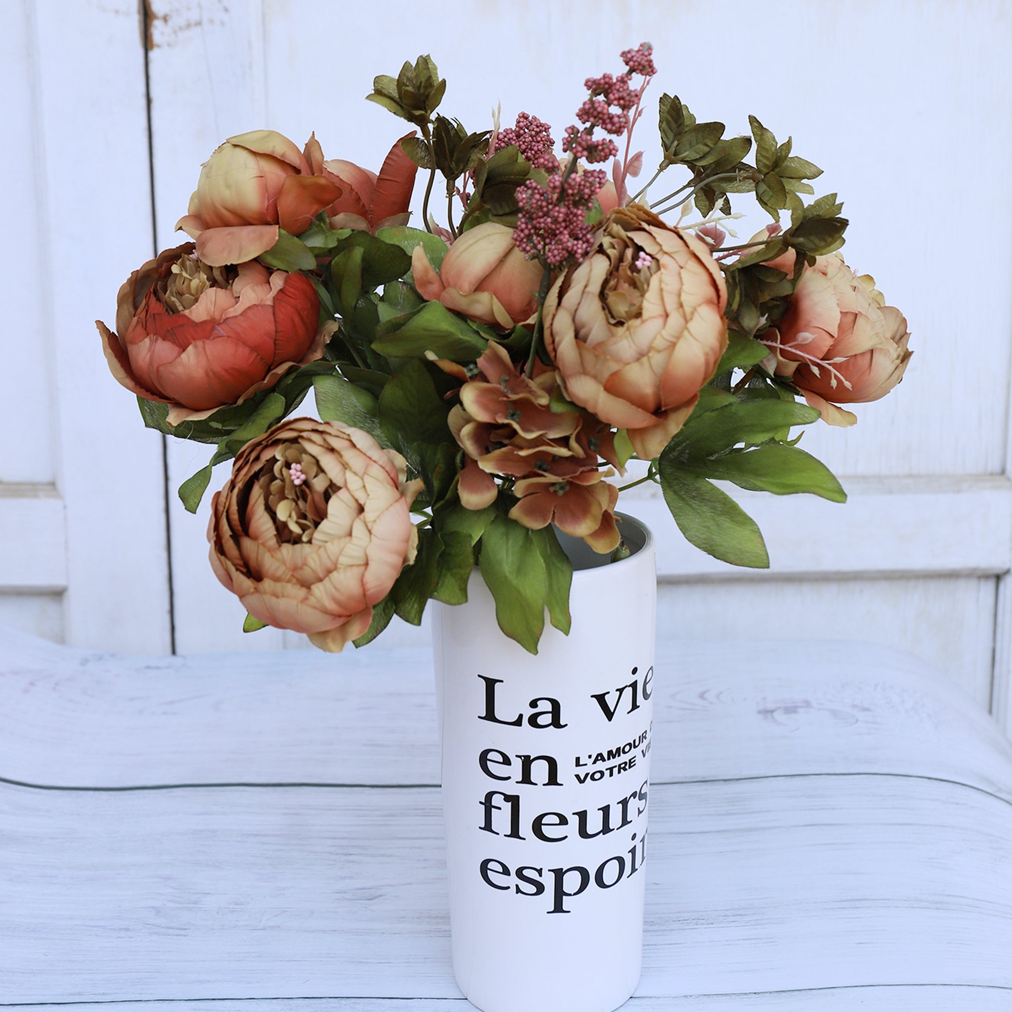 Decorative Artificial Flower Silk Peony Flowers Bouquet 10 Flower Heads Peonies